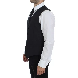 Gray Wool Formal Dress Vest Gilet Weste