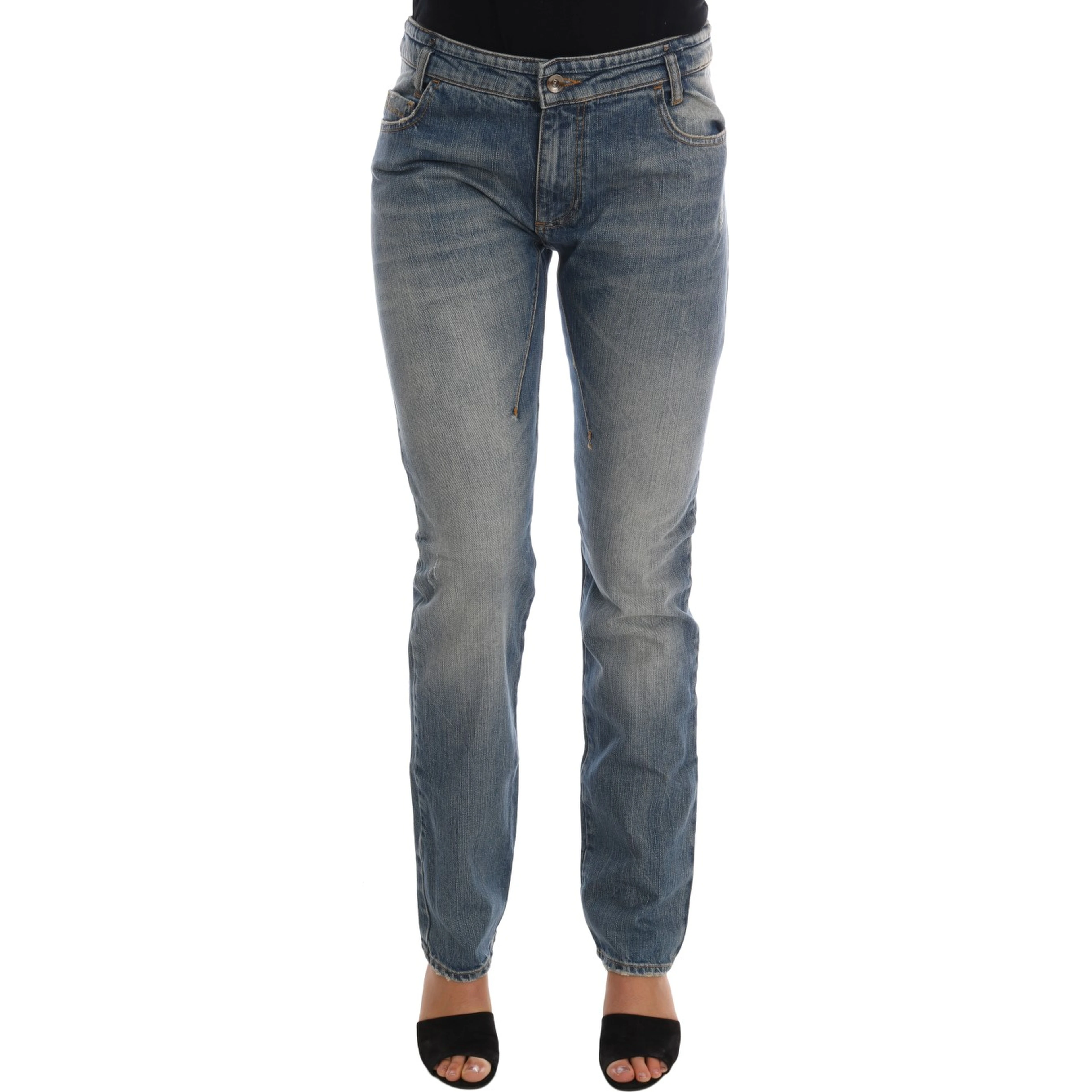 Blue Cotton Stretch Denim Jeans