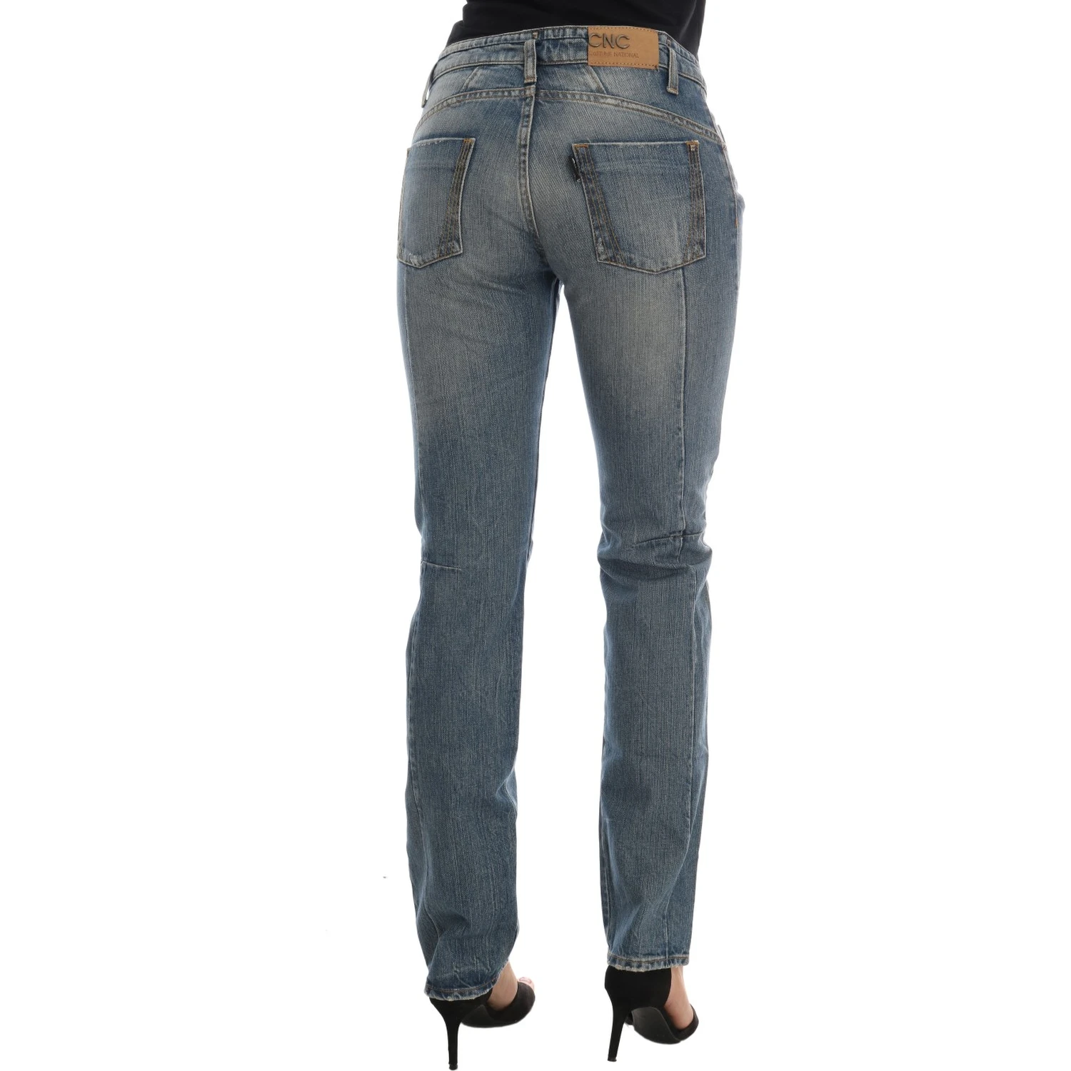 Blue Cotton Stretch Denim Jeans
