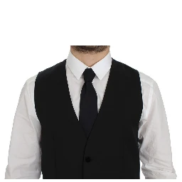 Black Wool Formal Dress Vest Gilet Weste