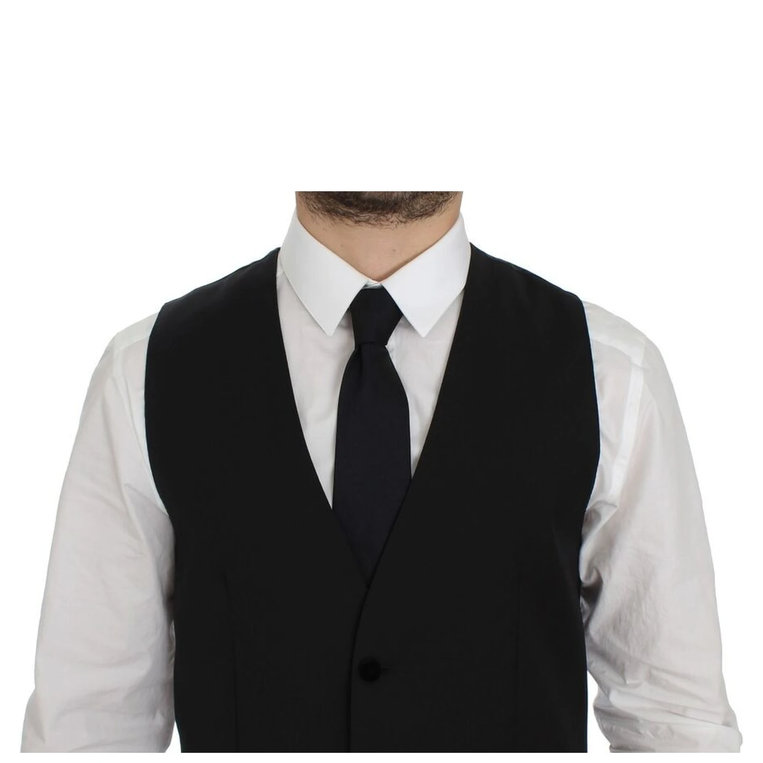 Black Wool Formal Dress Vest Gilet Weste