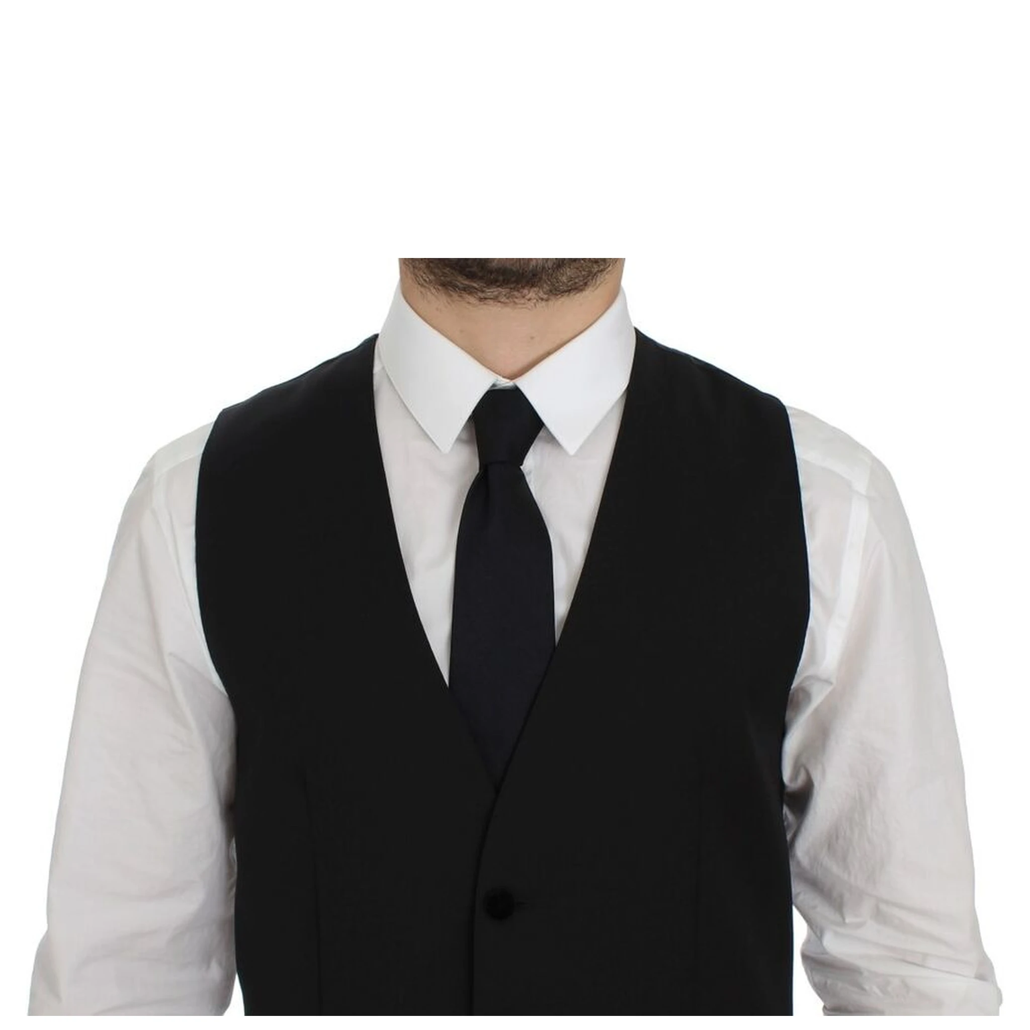 Black Wool Formal Dress Vest Gilet Weste