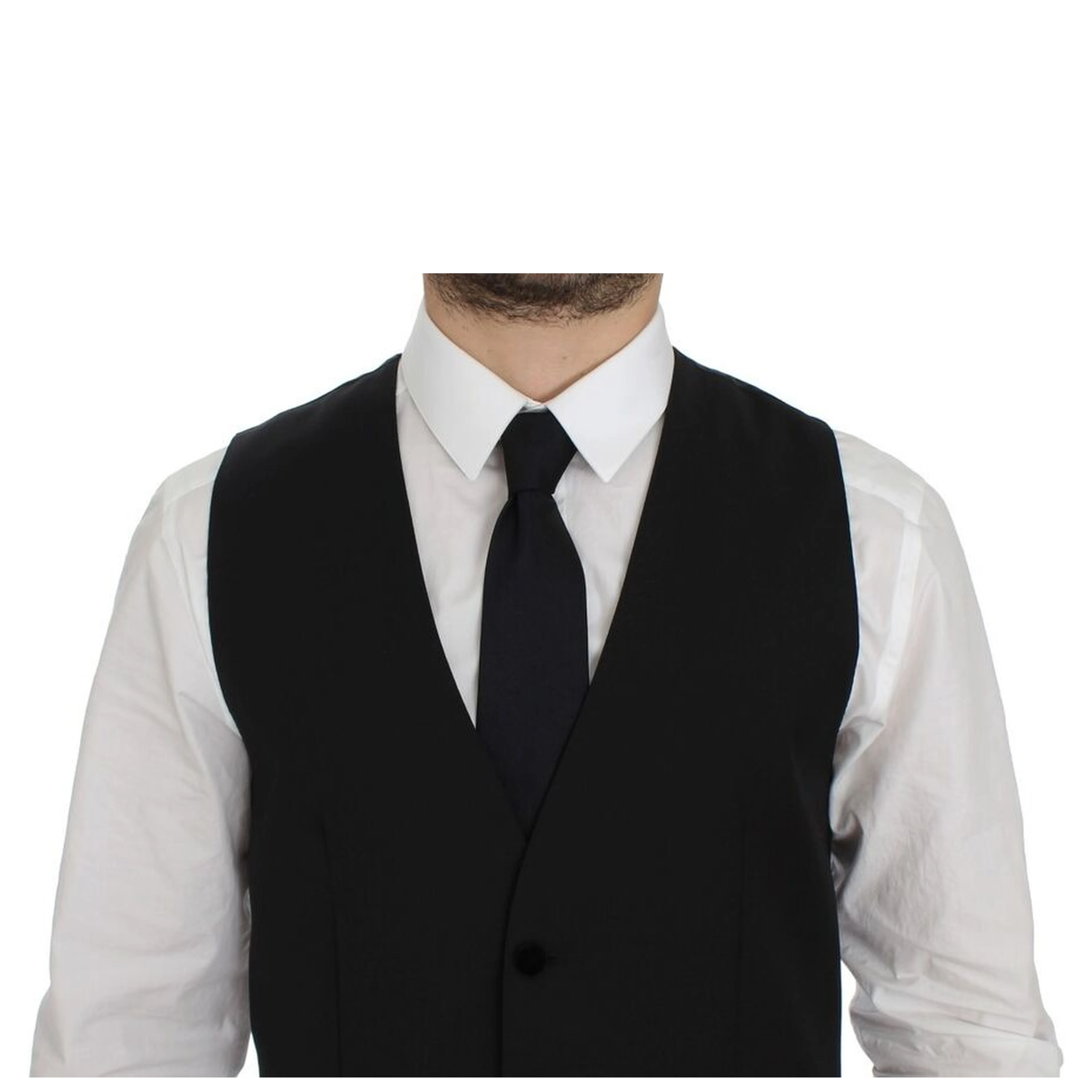 Black Wool Formal Dress Vest Gilet Weste
