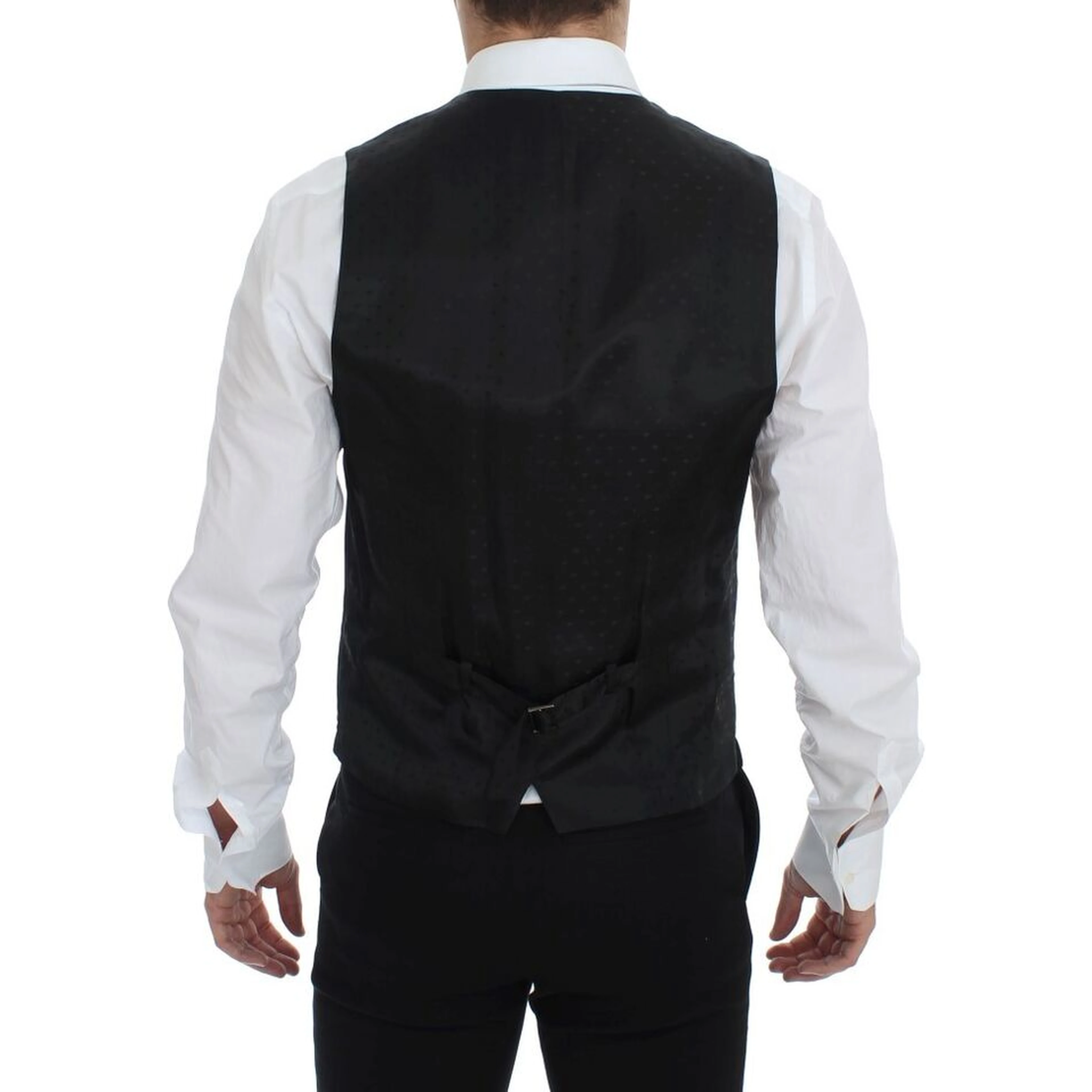 Black Wool Formal Dress Vest Gilet Weste