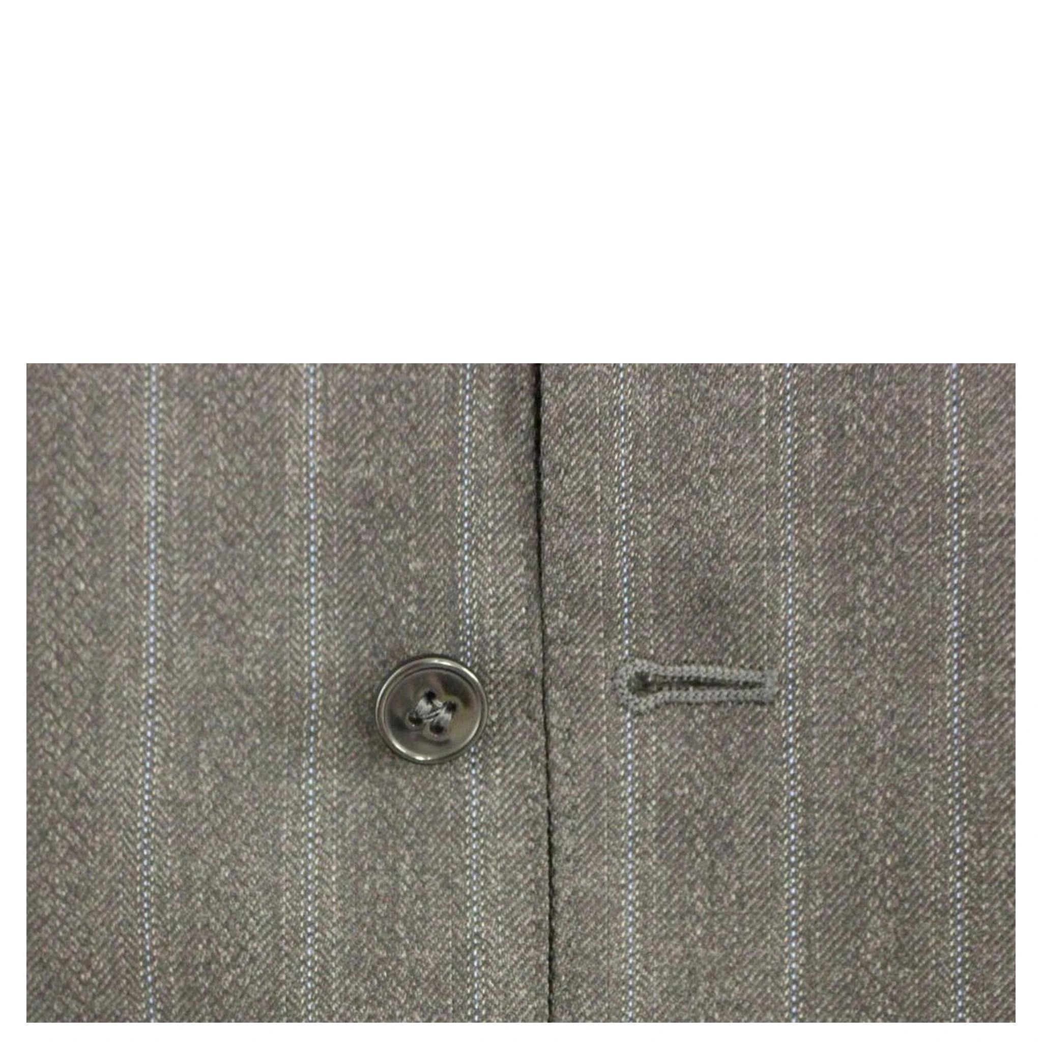 Gray Striped Wool Logo Vest Gilet Weste