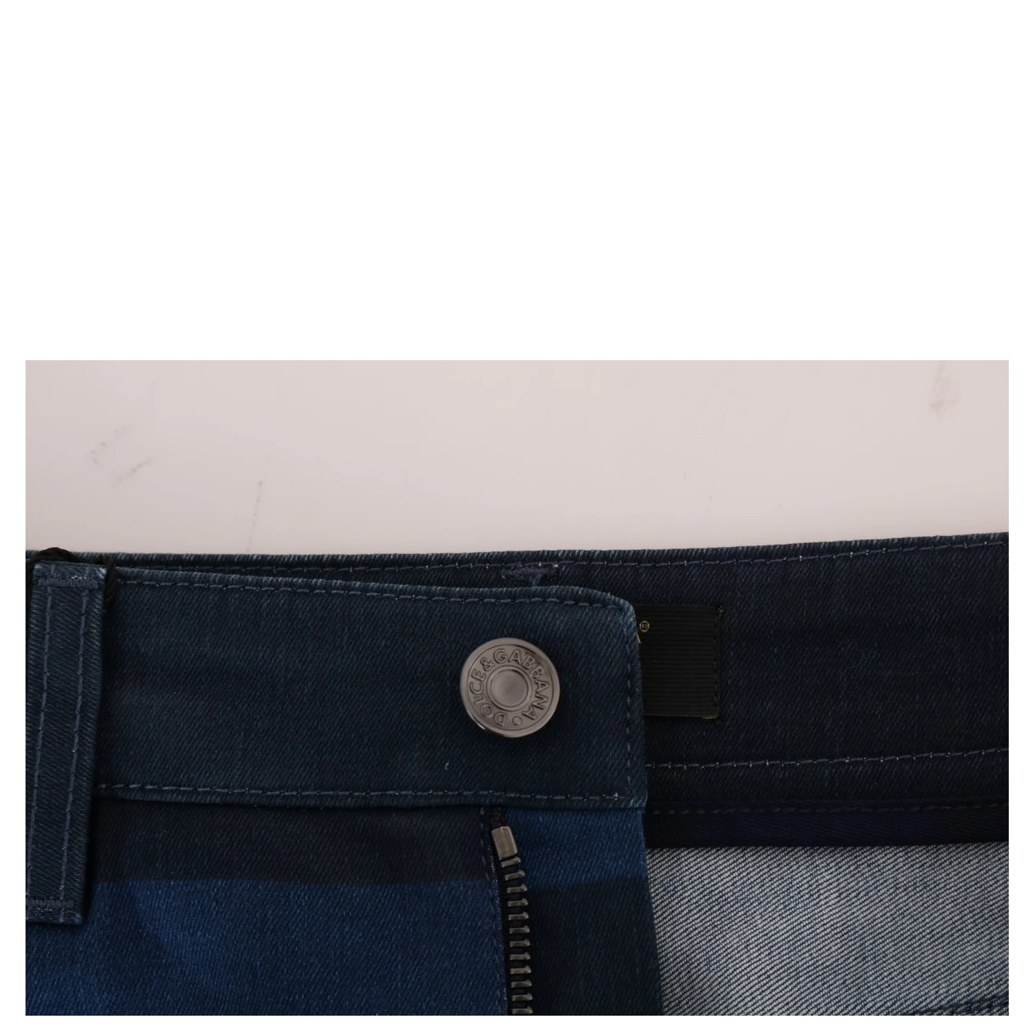Blue Short striped Mini Denim Skirt