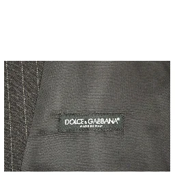 Gray Striped Wool Logo Vest Gilet Weste