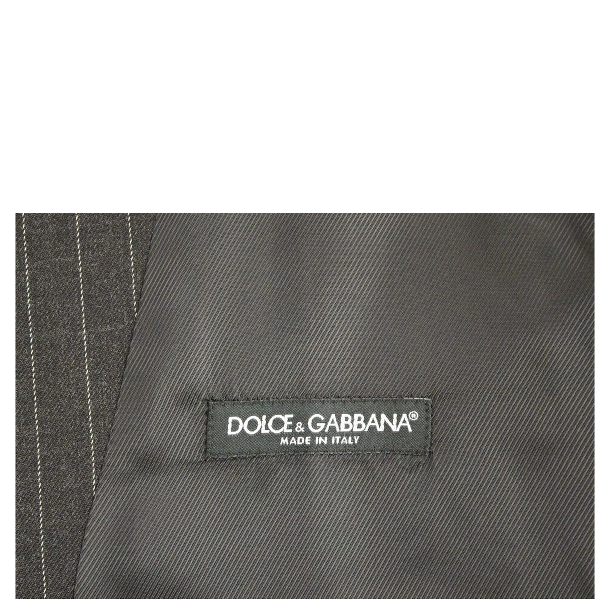 Gray Striped Wool Logo Vest Gilet Weste