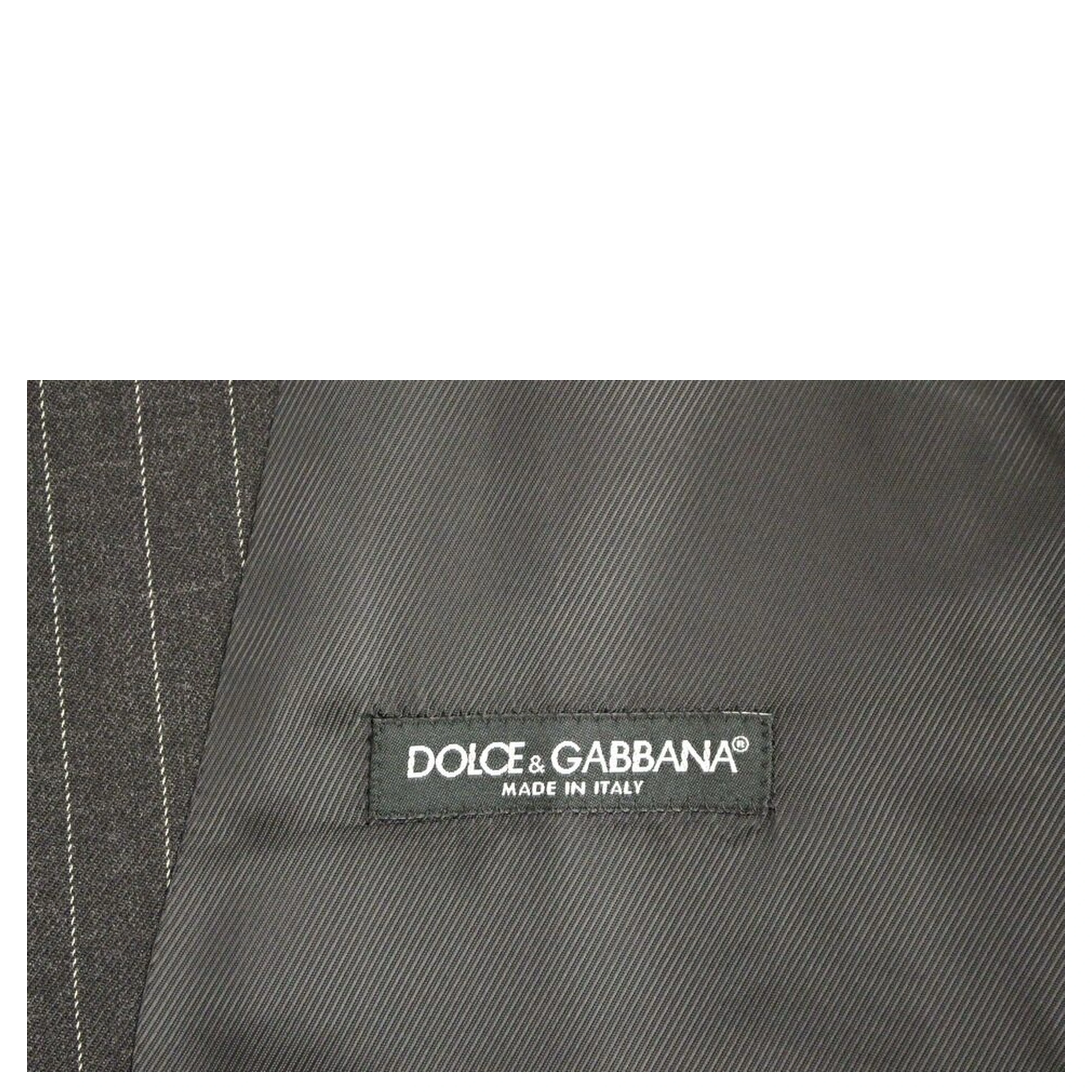 Gray Striped Wool Logo Vest Gilet Weste