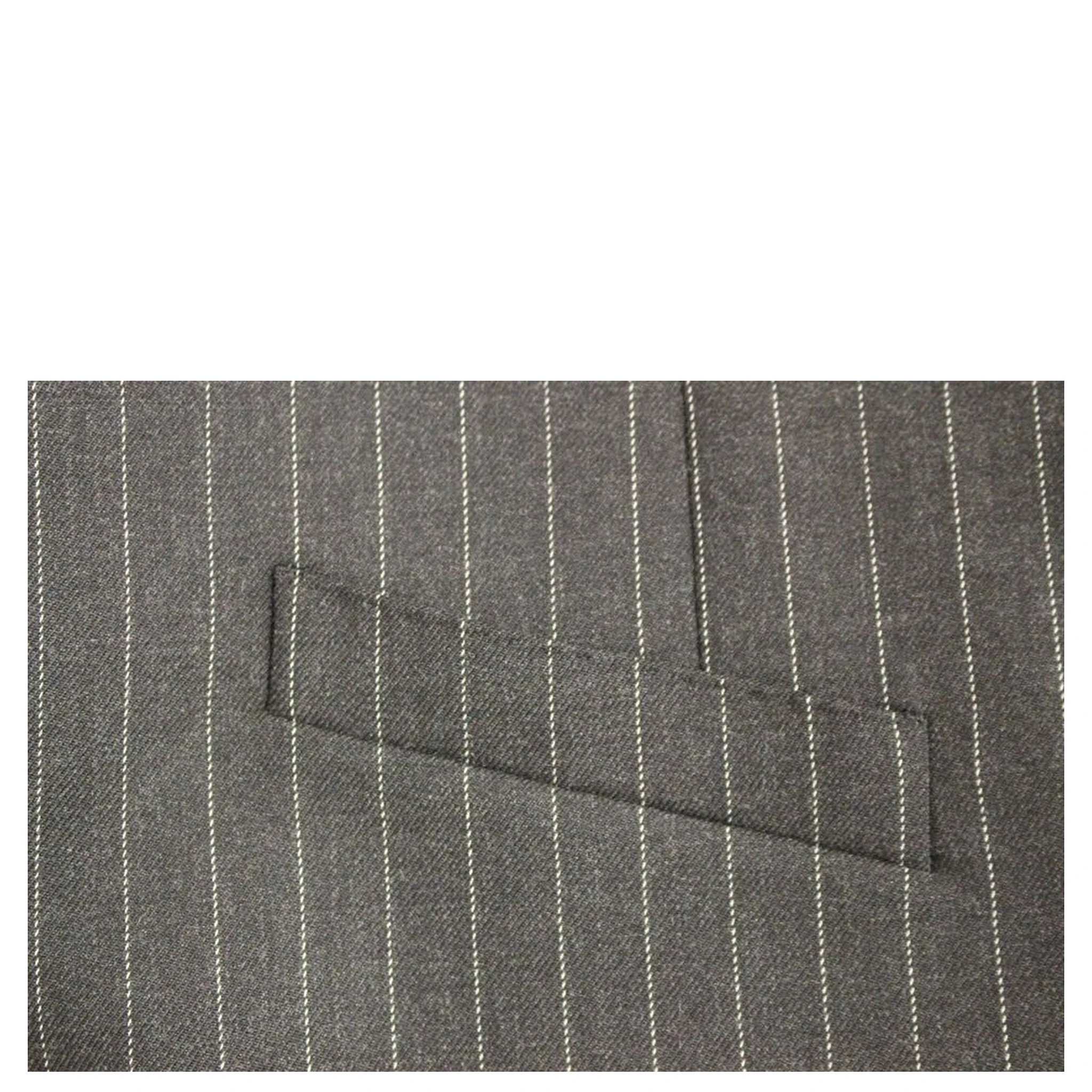 Gray Striped Wool Logo Vest Gilet Weste