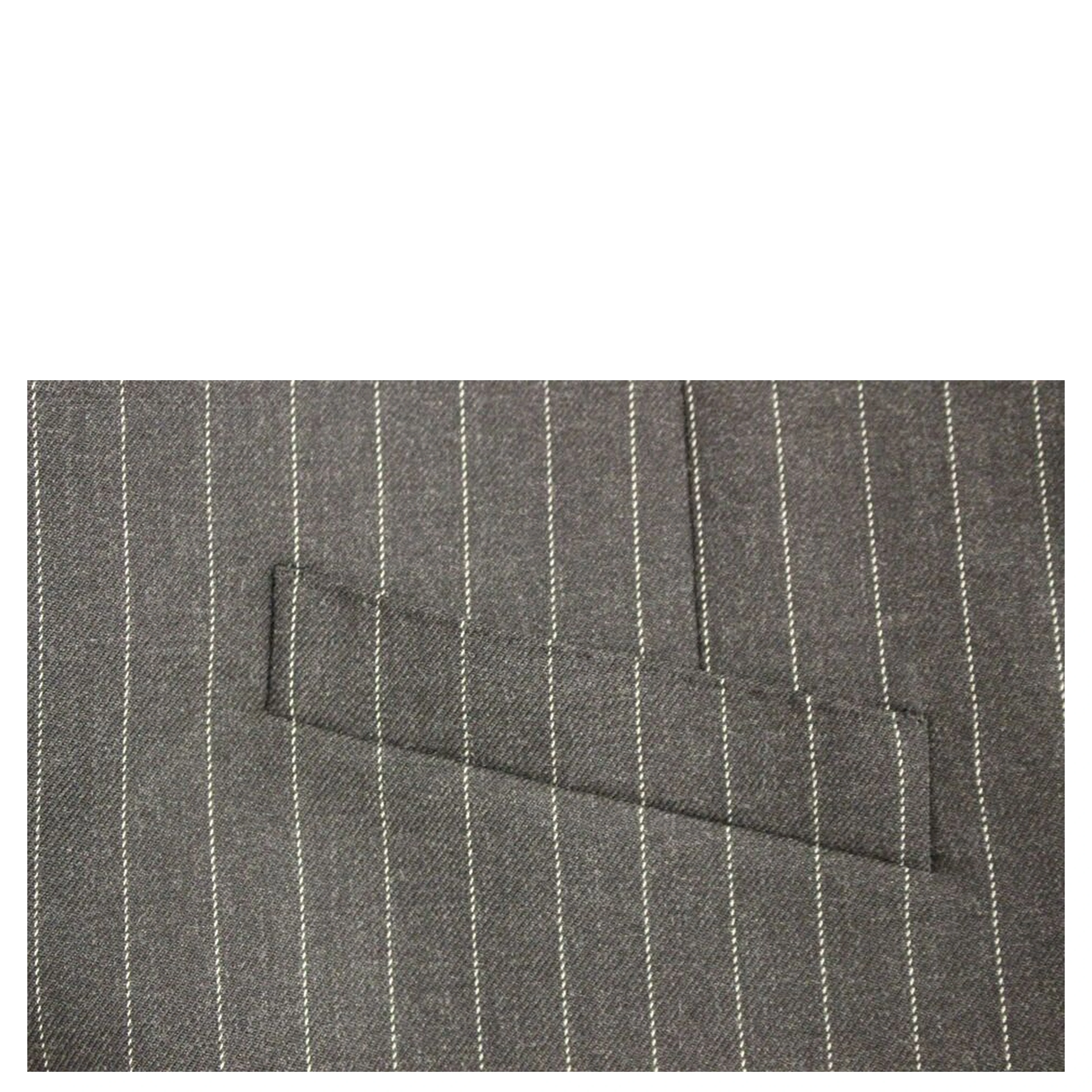 Gray Striped Wool Logo Vest Gilet Weste