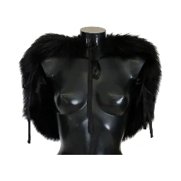 Black Silver Fox Fur Scarf