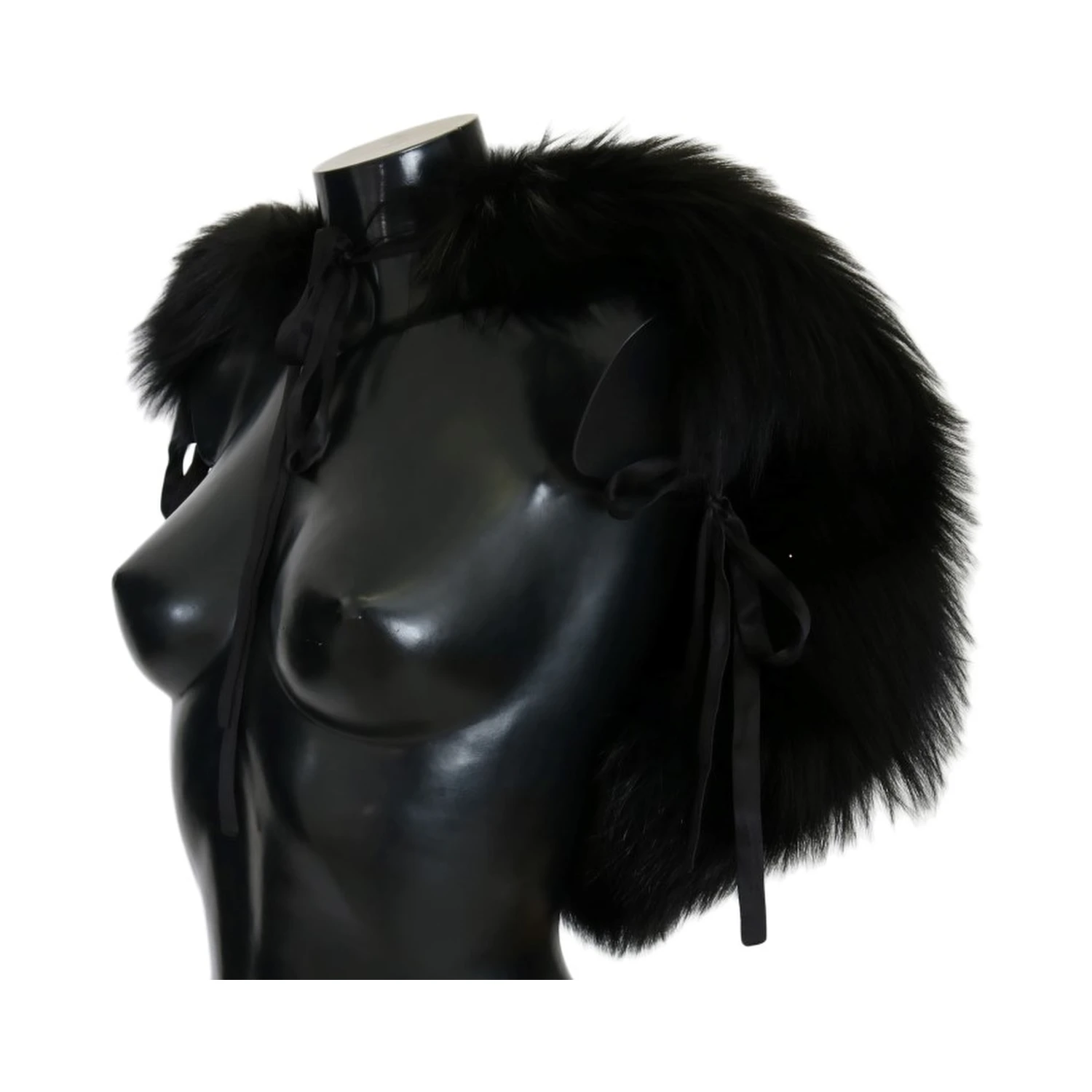 Black Silver Fox Fur Scarf