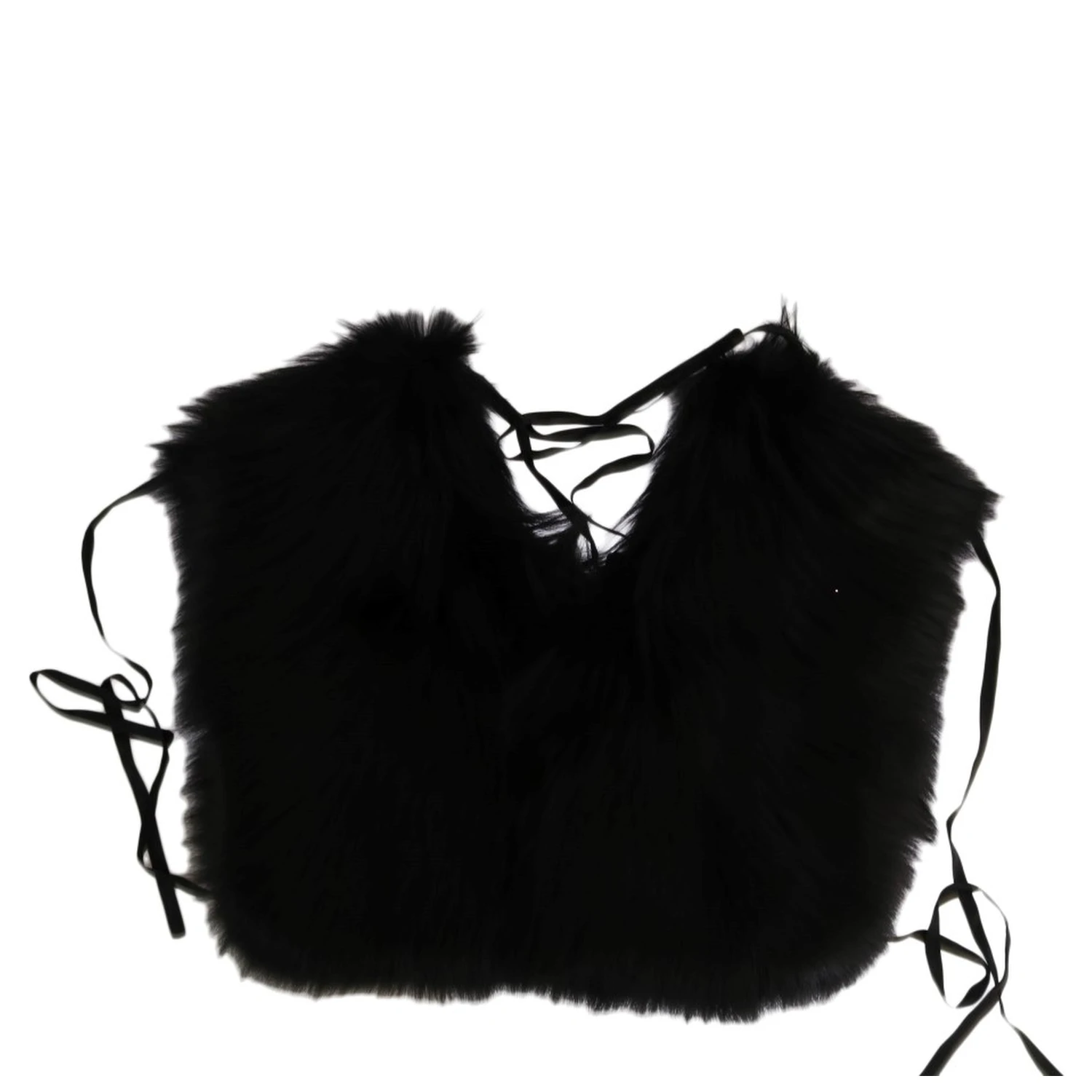 Black Silver Fox Fur Scarf