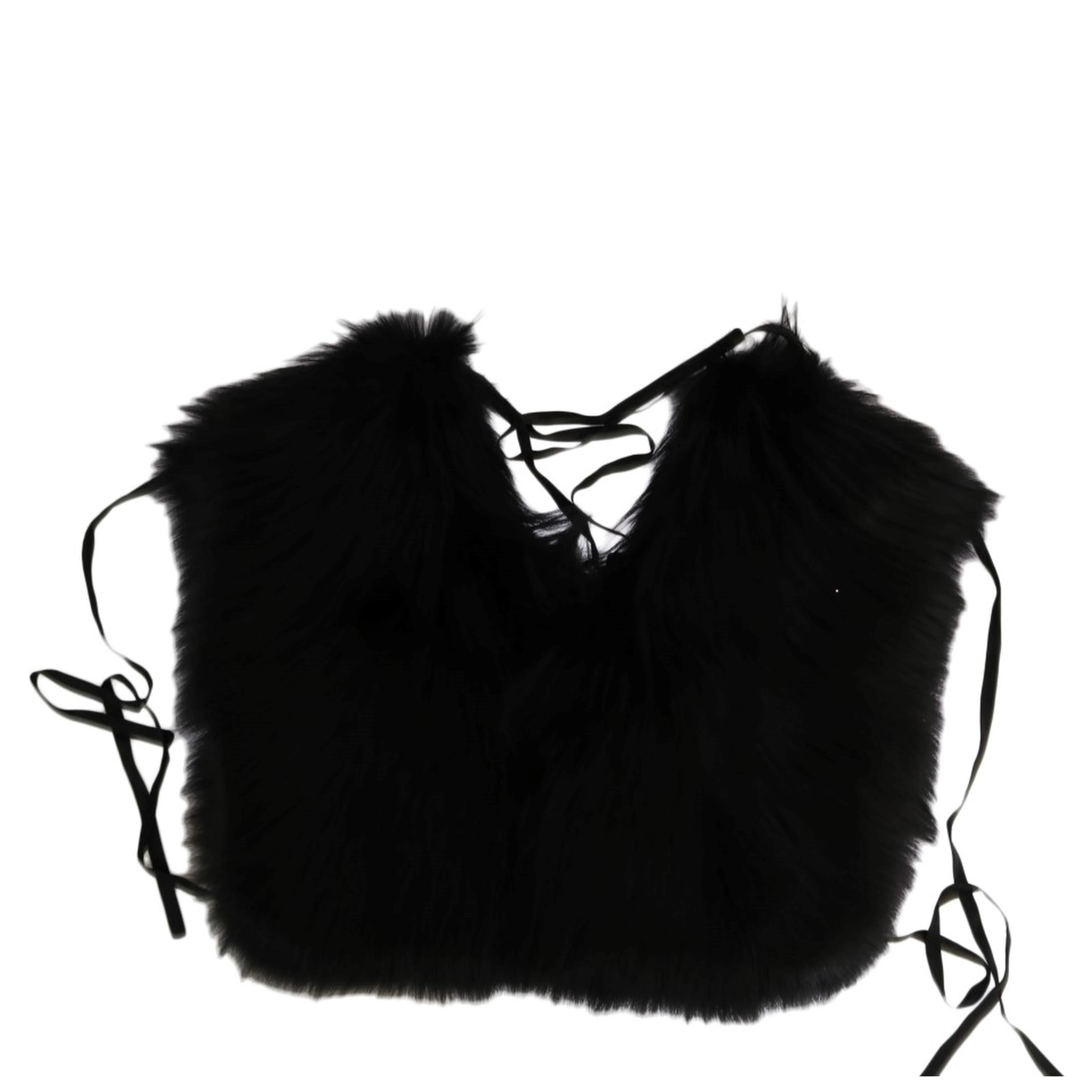 Black Silver Fox Fur Scarf