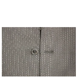 Black Striped Wool Single Breasted Vest