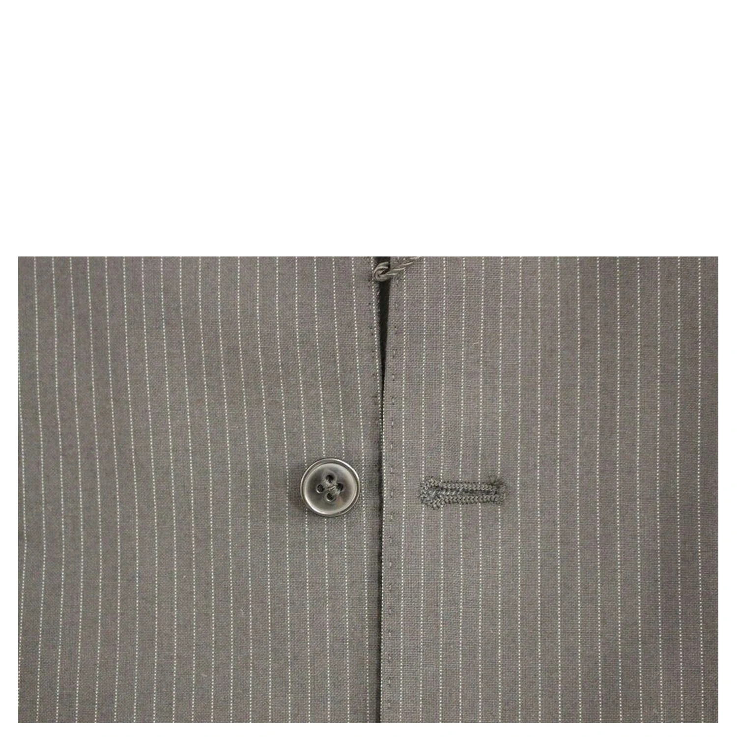Black Striped Wool Single Breasted Vest