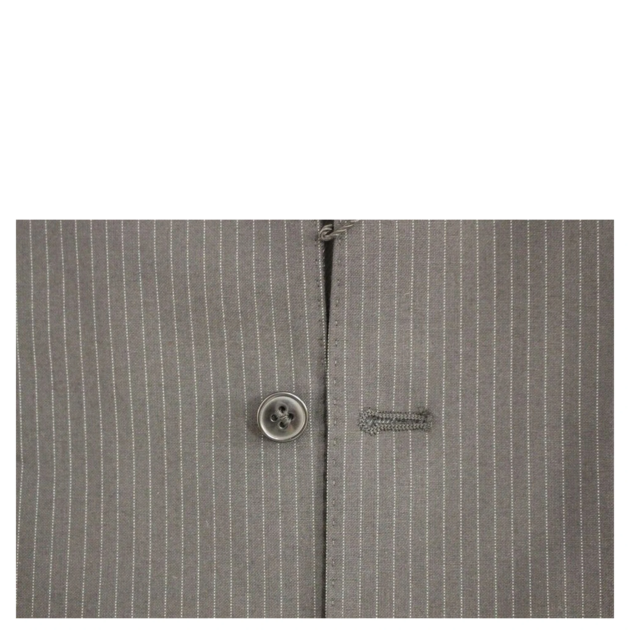 Black Striped Wool Single Breasted Vest