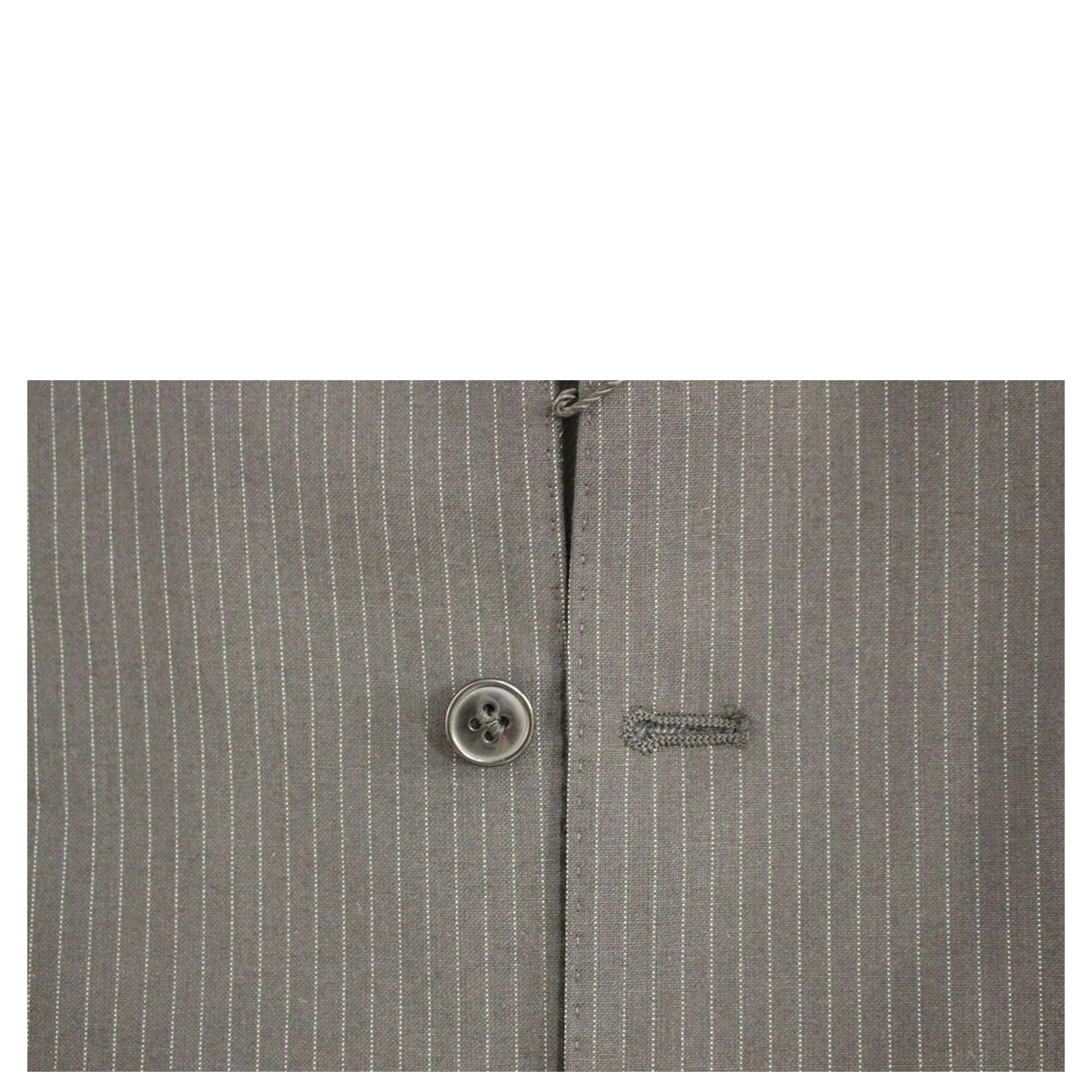 Black Striped Wool Single Breasted Vest