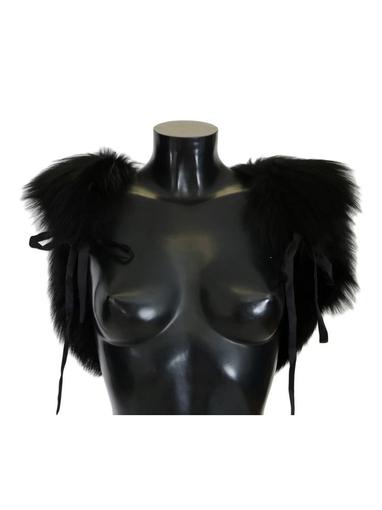 Black Silver Fox Fur Scarf