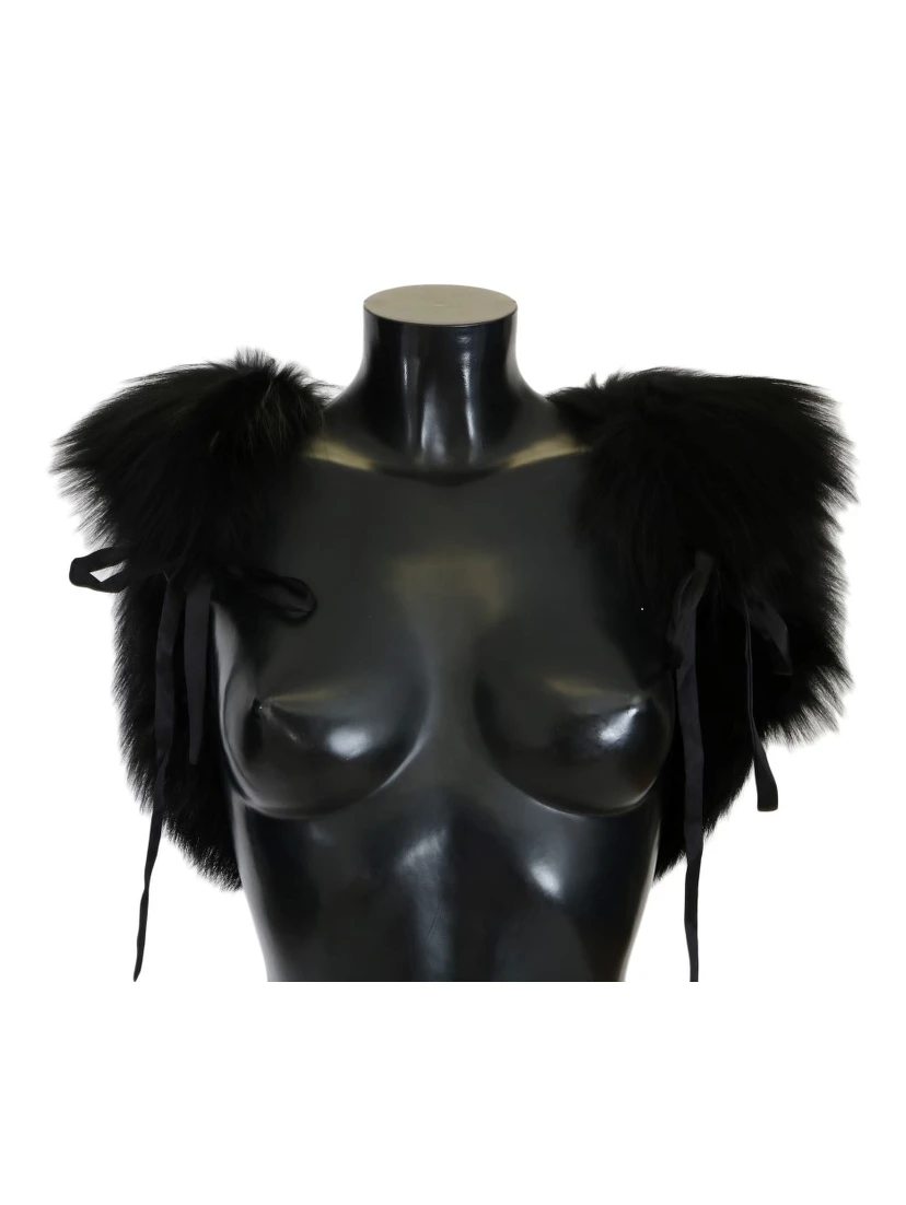 Black Silver Fox Fur Scarf