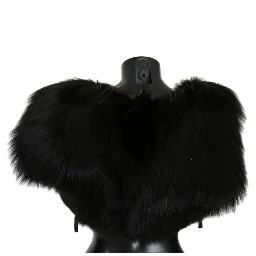 Black Silver Fox Fur Scarf