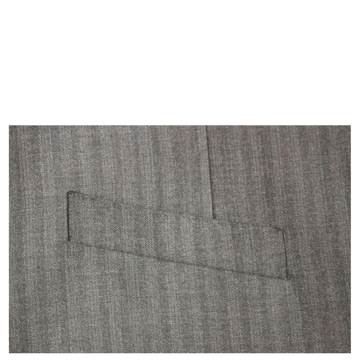 Gray Striped Wool Single Breasted Vest