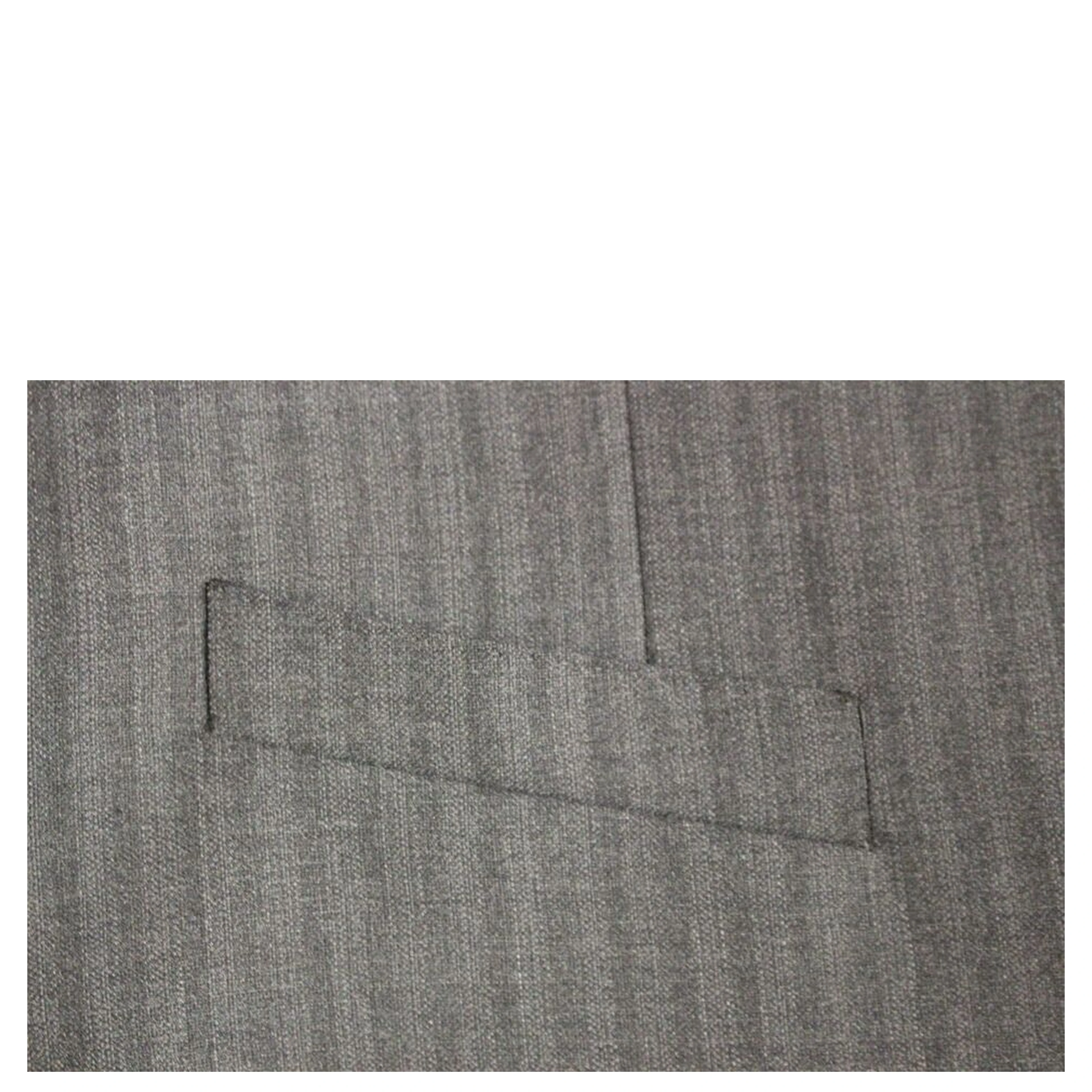 Gray Striped Wool Single Breasted Vest