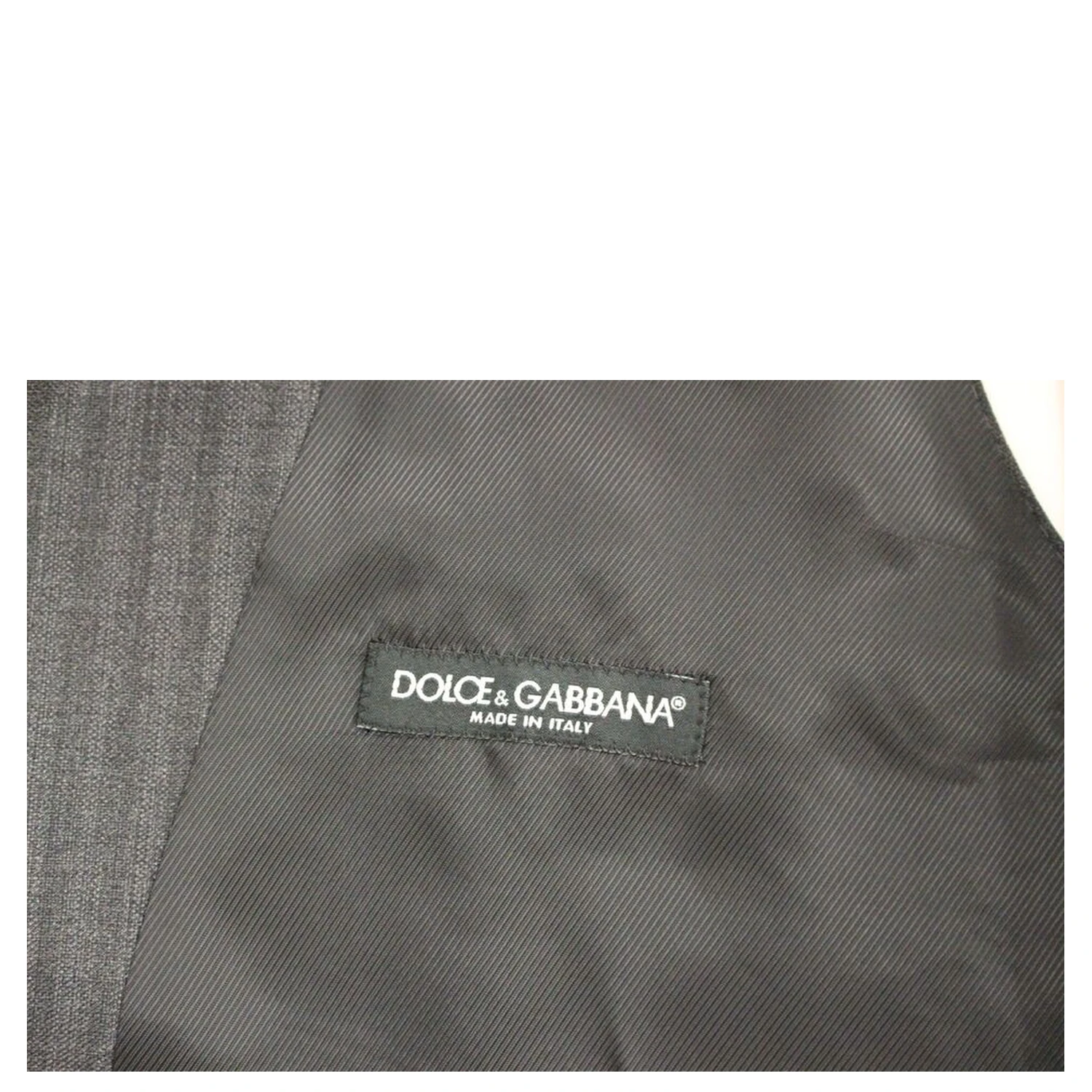 Gray Striped Wool Single Breasted Vest
