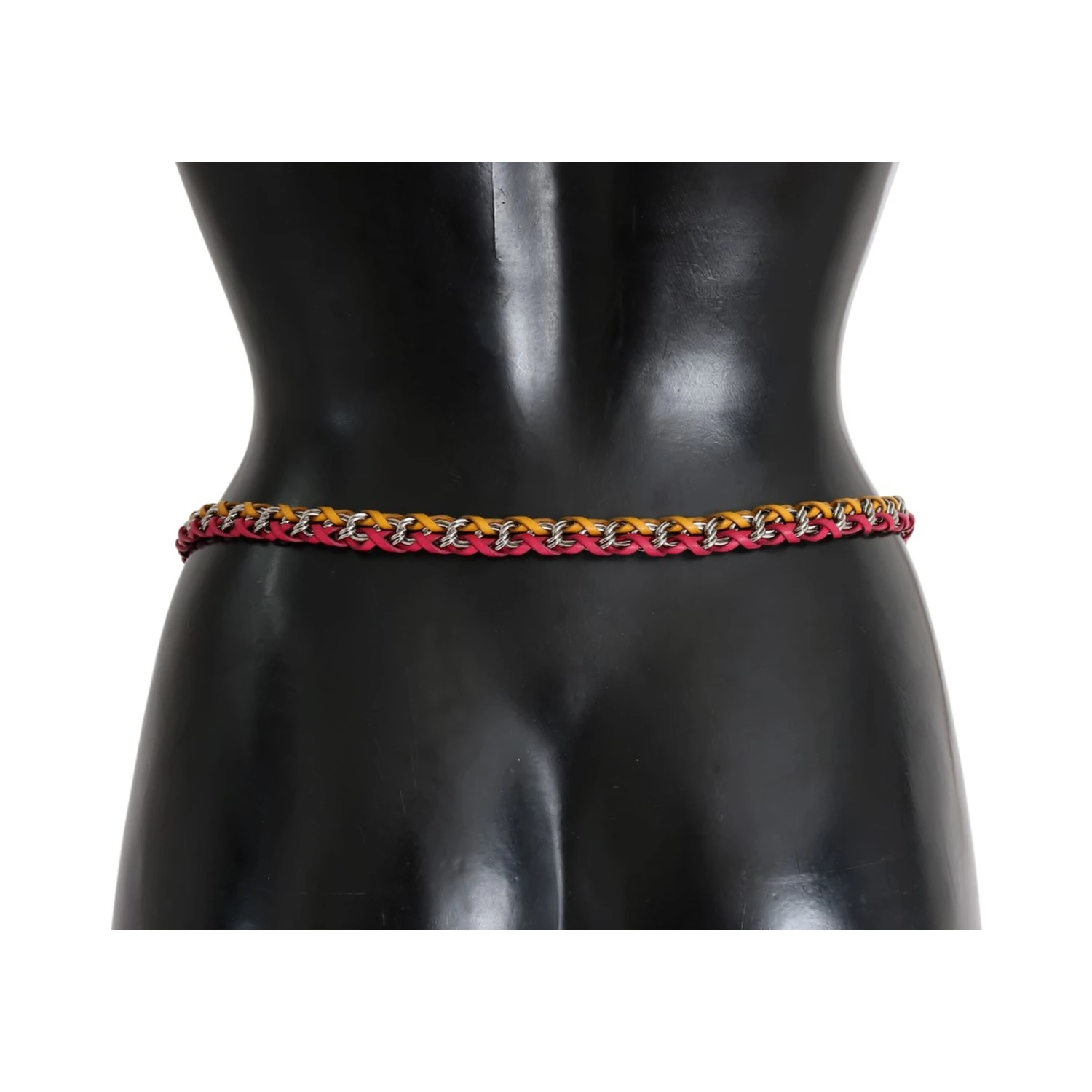Red Yellow Leather Crystal Belt