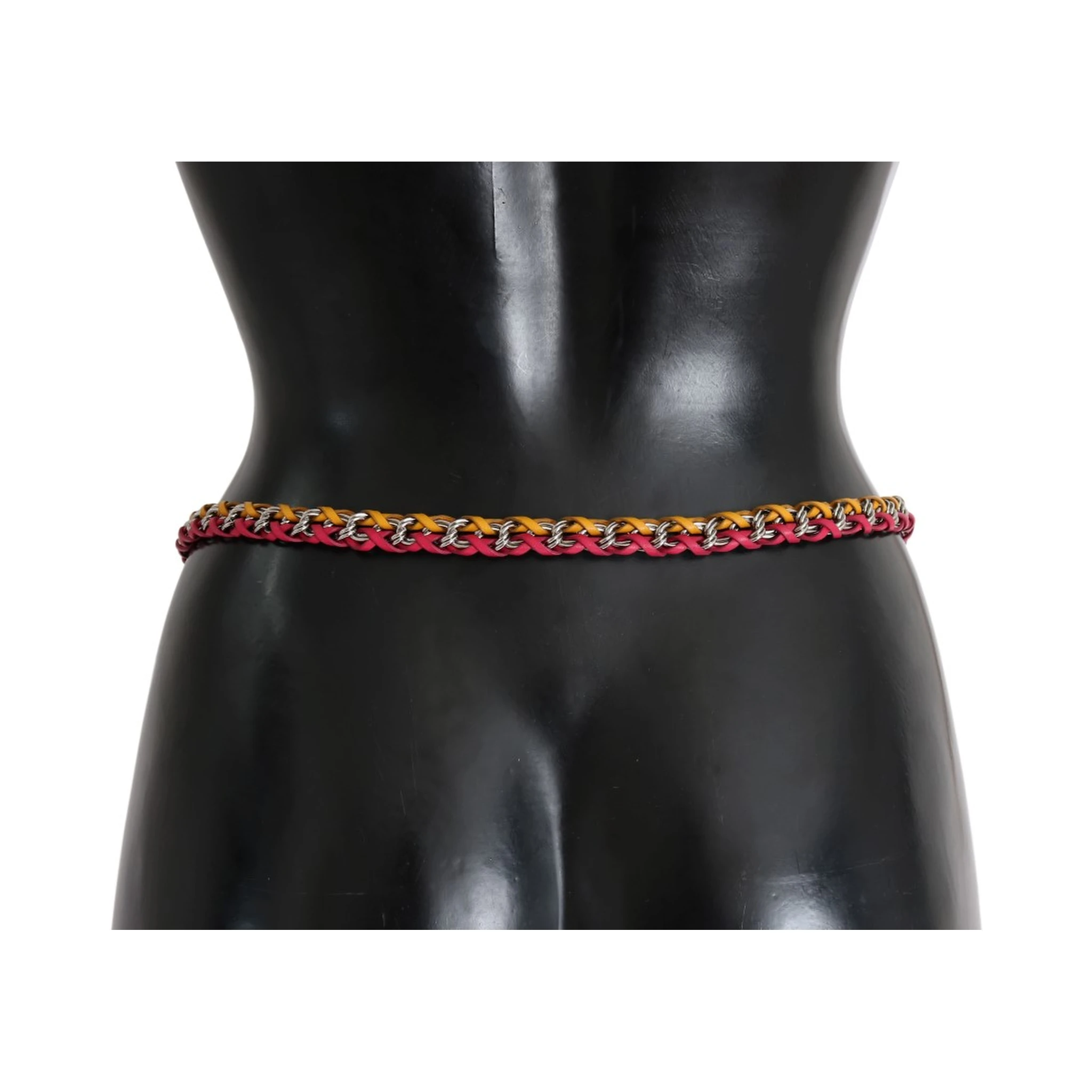 Red Yellow Leather Crystal Belt