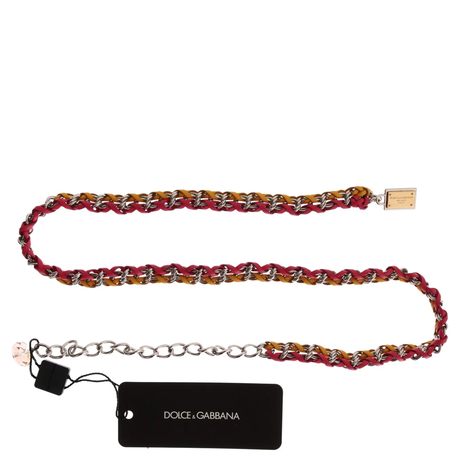 Red Yellow Leather Crystal Belt