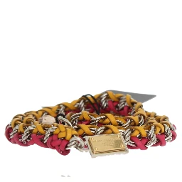 Red Yellow Leather Crystal Belt