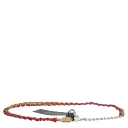 Red Yellow Leather Crystal Belt