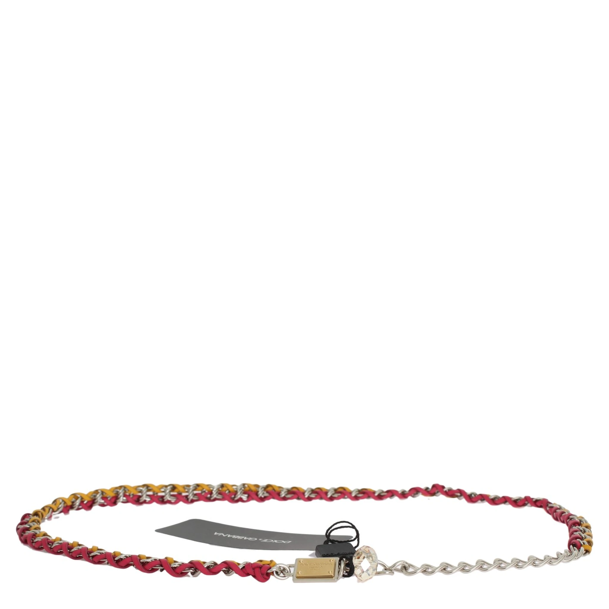 Red Yellow Leather Crystal Belt