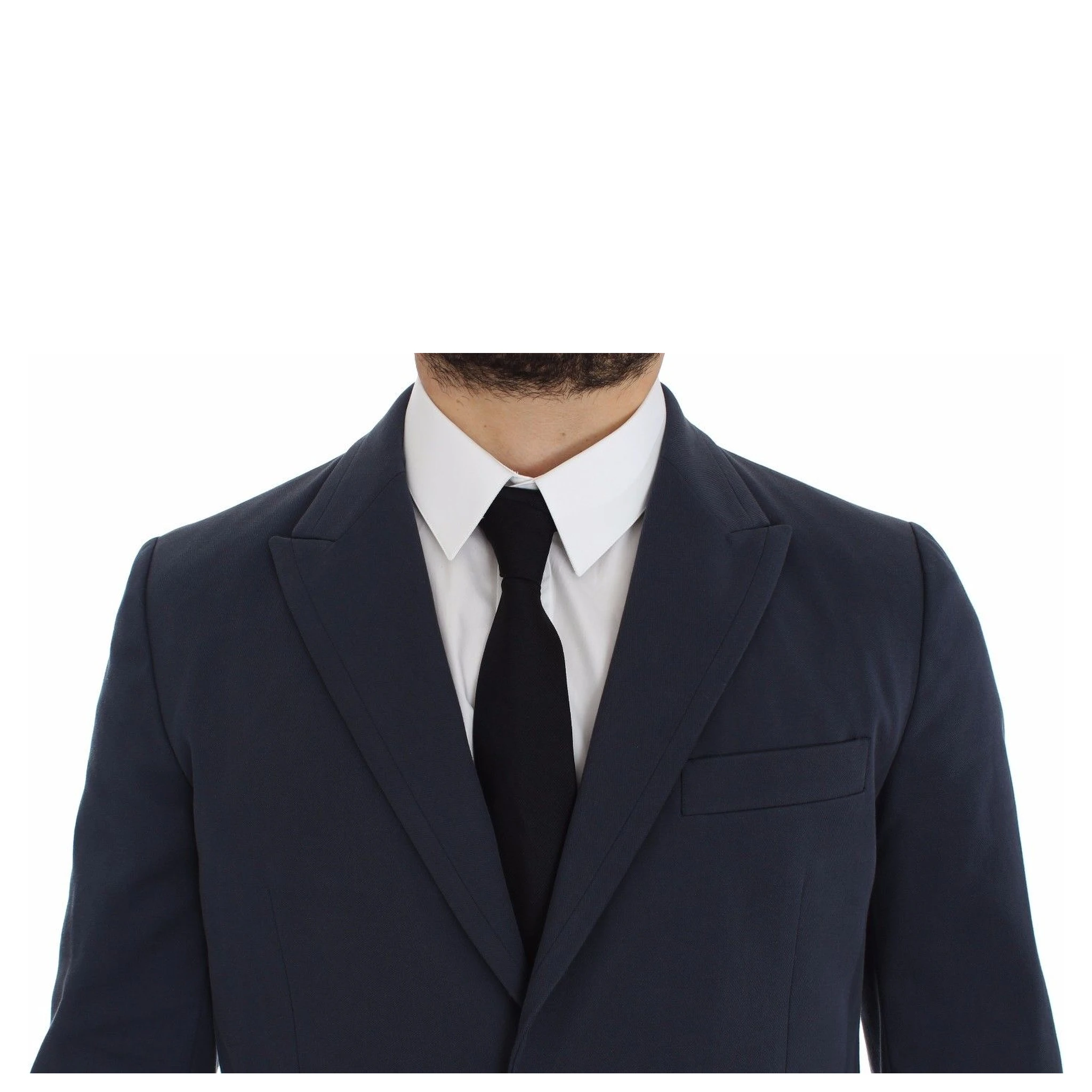 Blue Cotton Stretch Casual Blazer