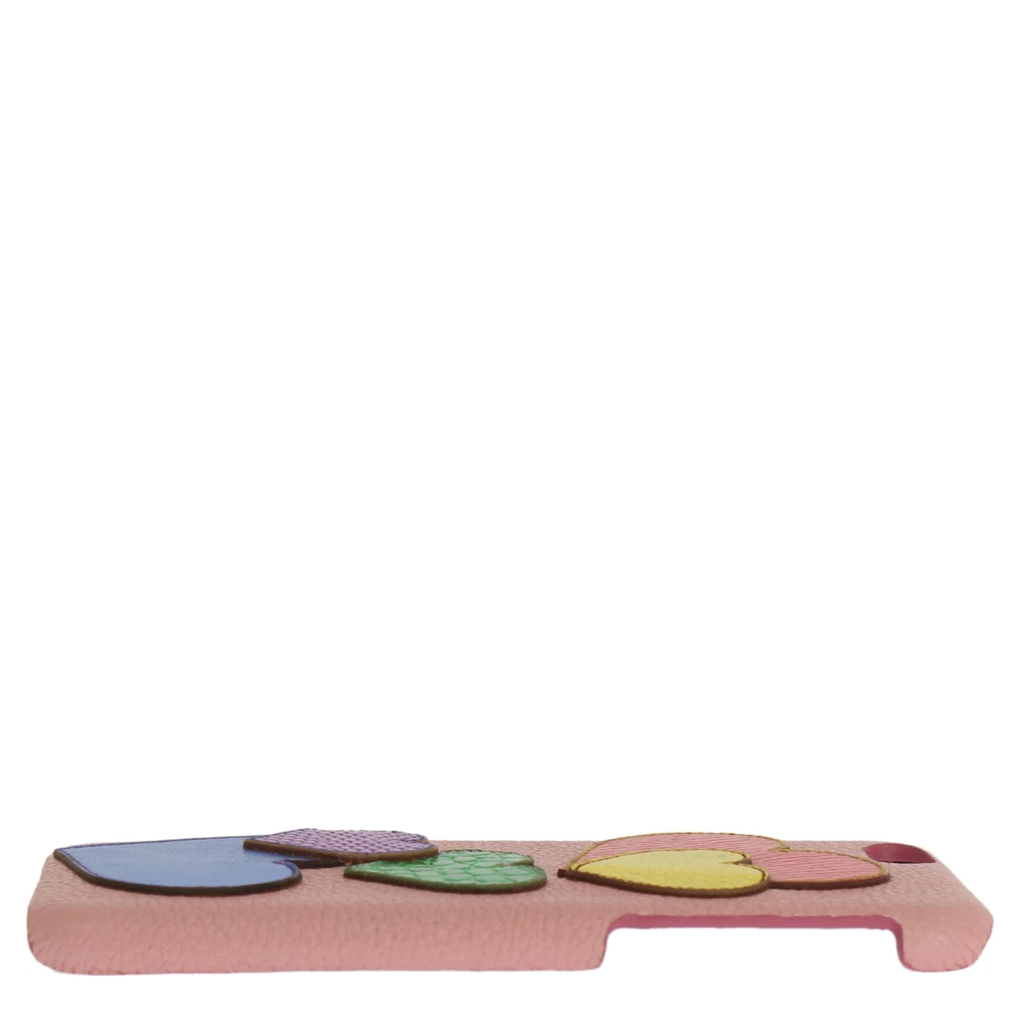 Pink Leather Heart Phone Cover