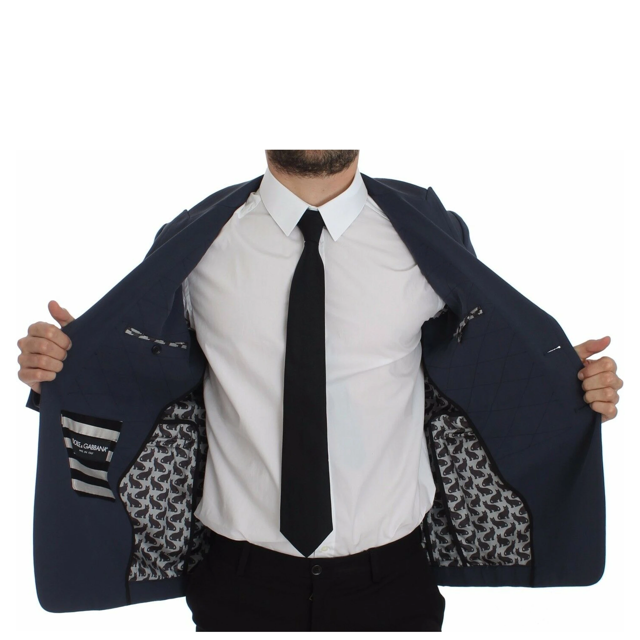 Blue Cotton Stretch Casual Blazer