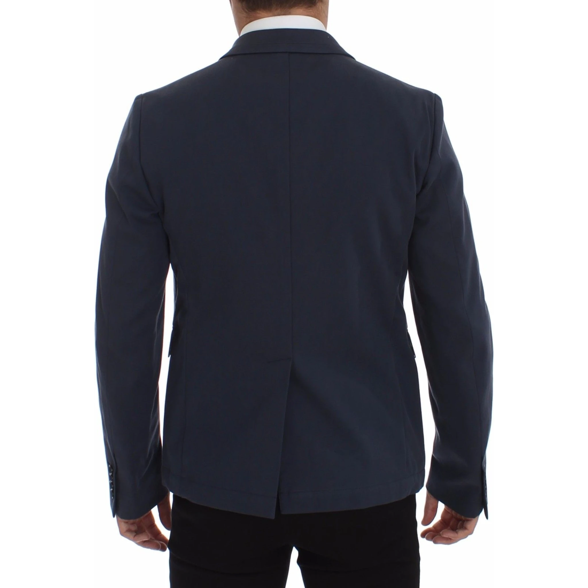 Blue Cotton Stretch Casual Blazer