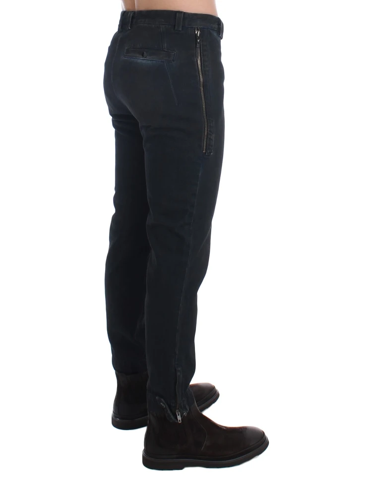 Blue Cotton Slim Pants Denim Jeans