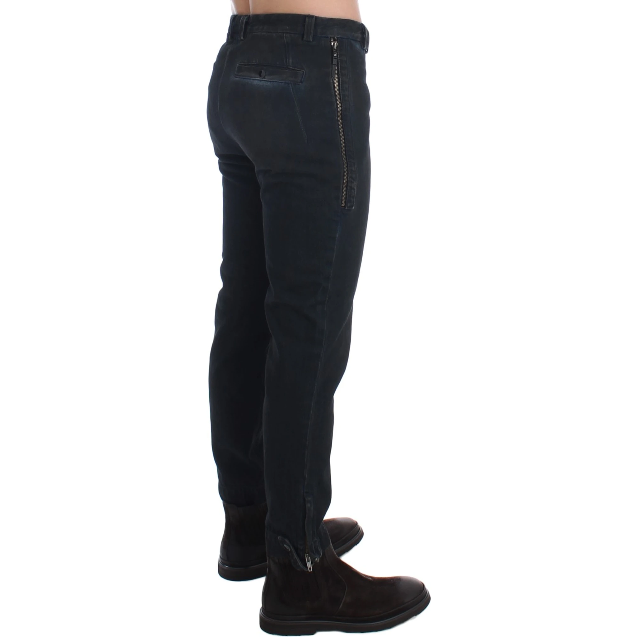 Blue Cotton Slim Pants Denim Jeans