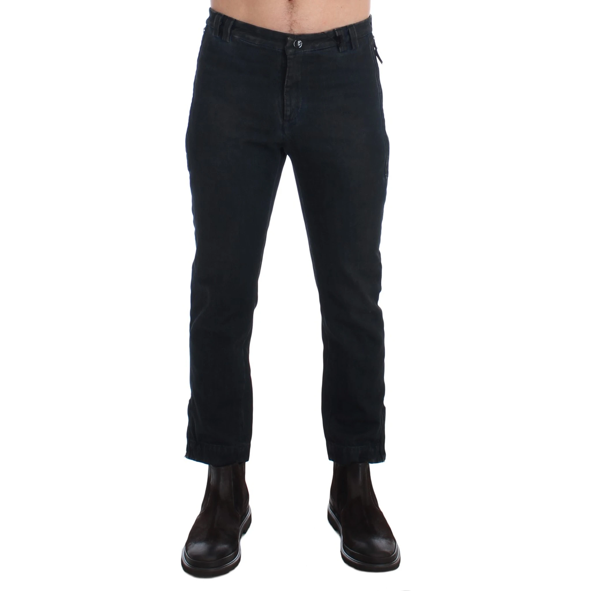 Blue Cotton Slim Pants Denim Jeans