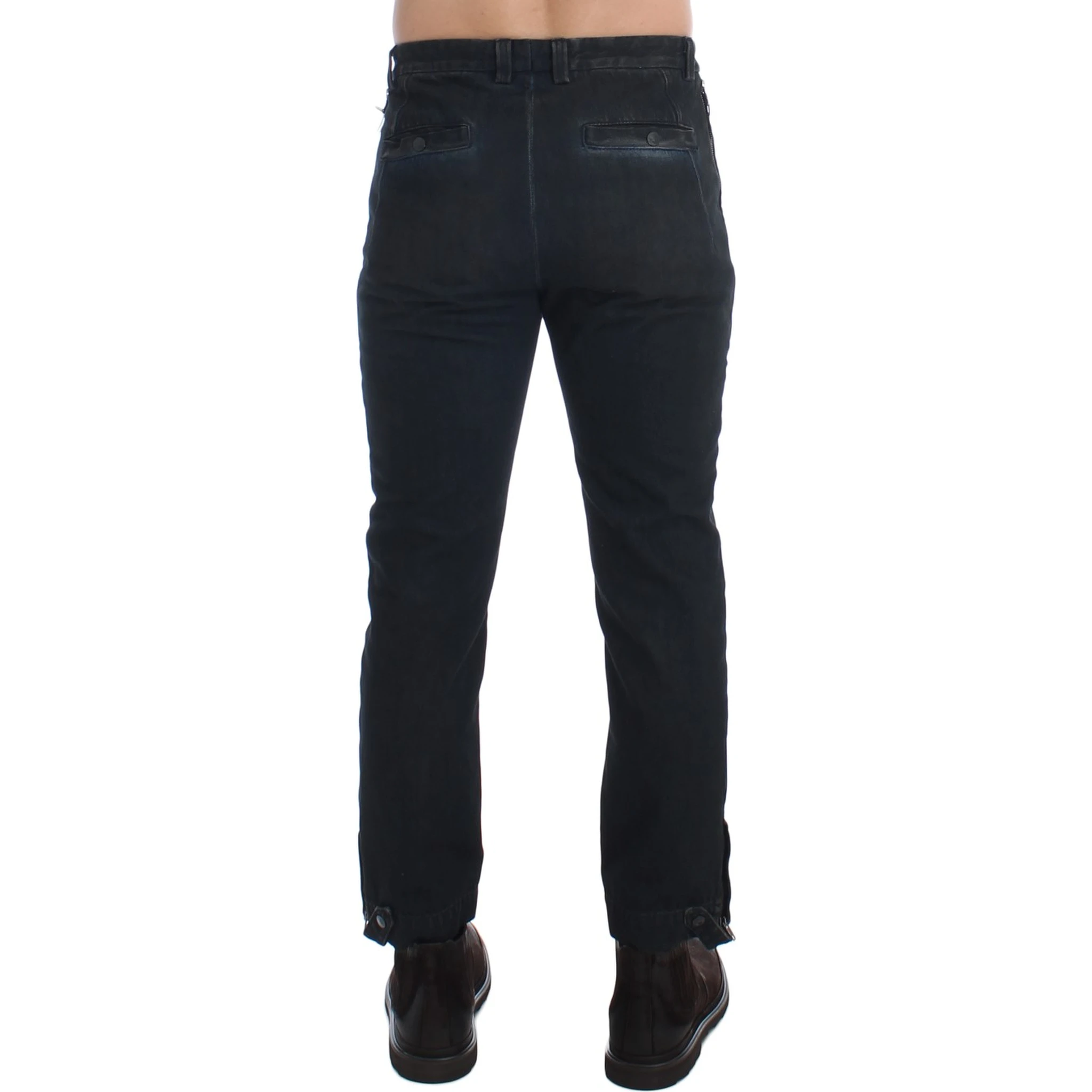 Blue Cotton Slim Pants Denim Jeans