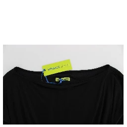 Black Modal Silk Shift Knee Dress