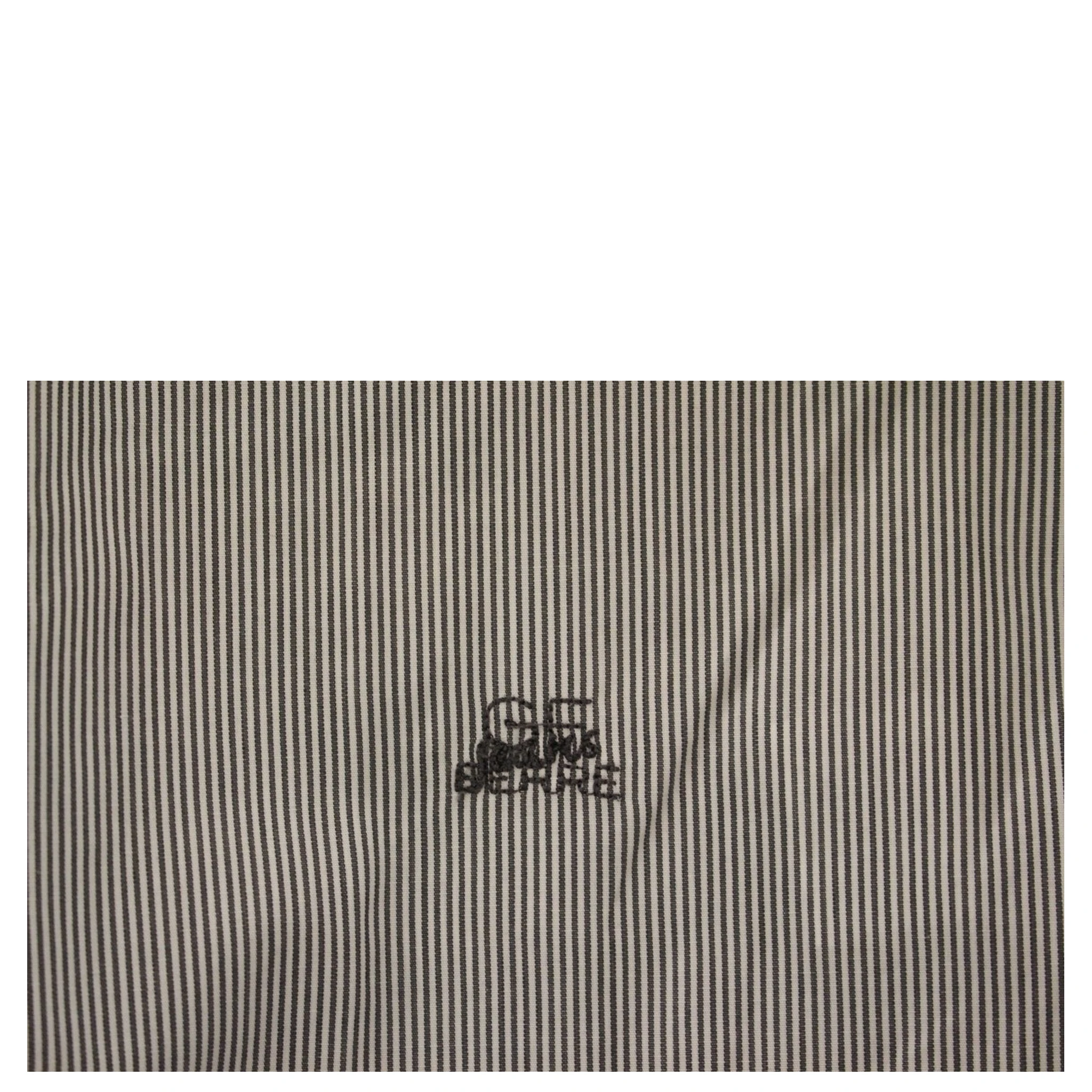 Gray Striped Cotton Casual Shirt