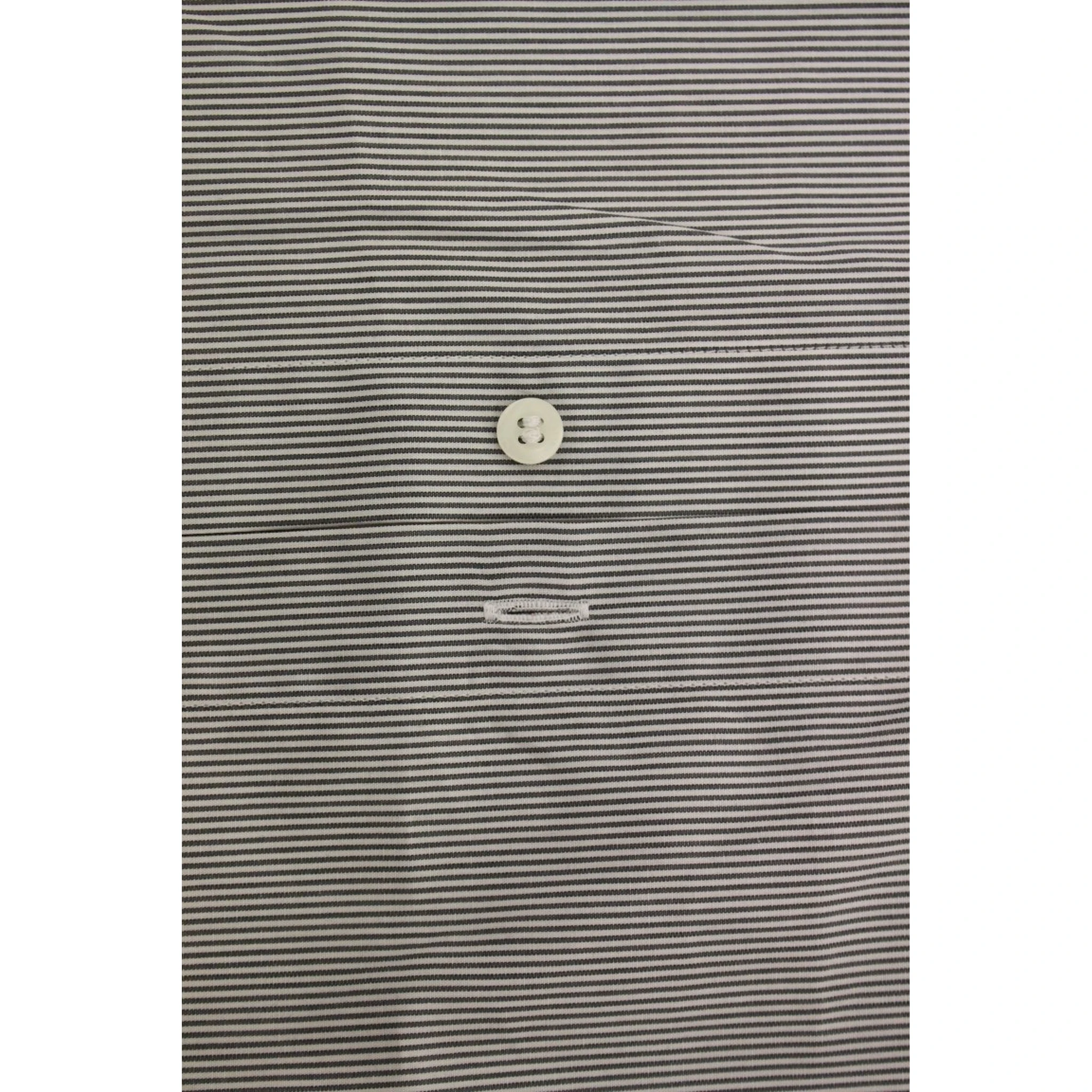 Gray Striped Cotton Casual Shirt