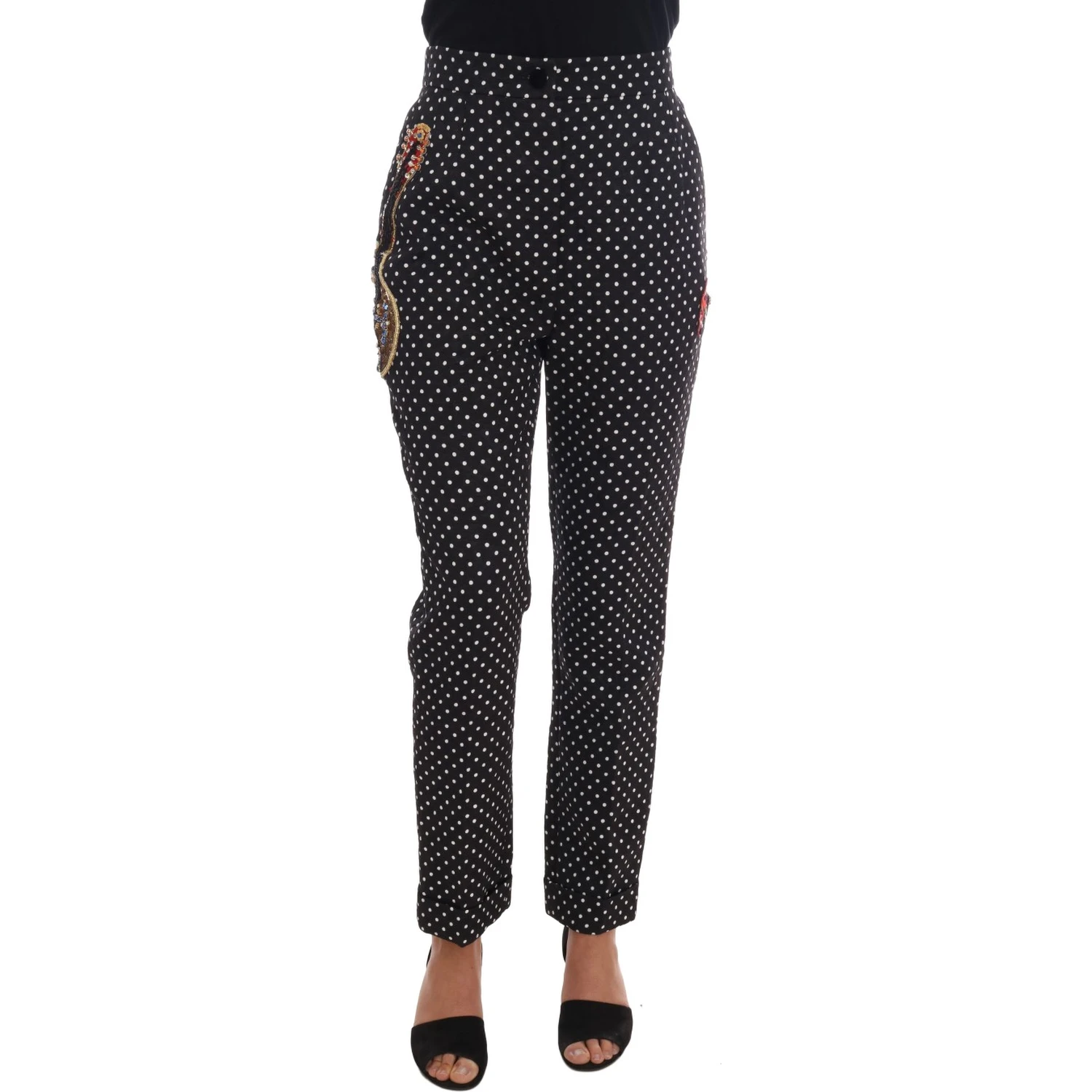 Black Polka Dot Sicily Crystal Pants