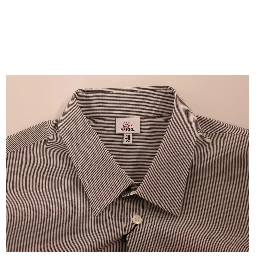 Gray Striped Cotton Casual Shirt