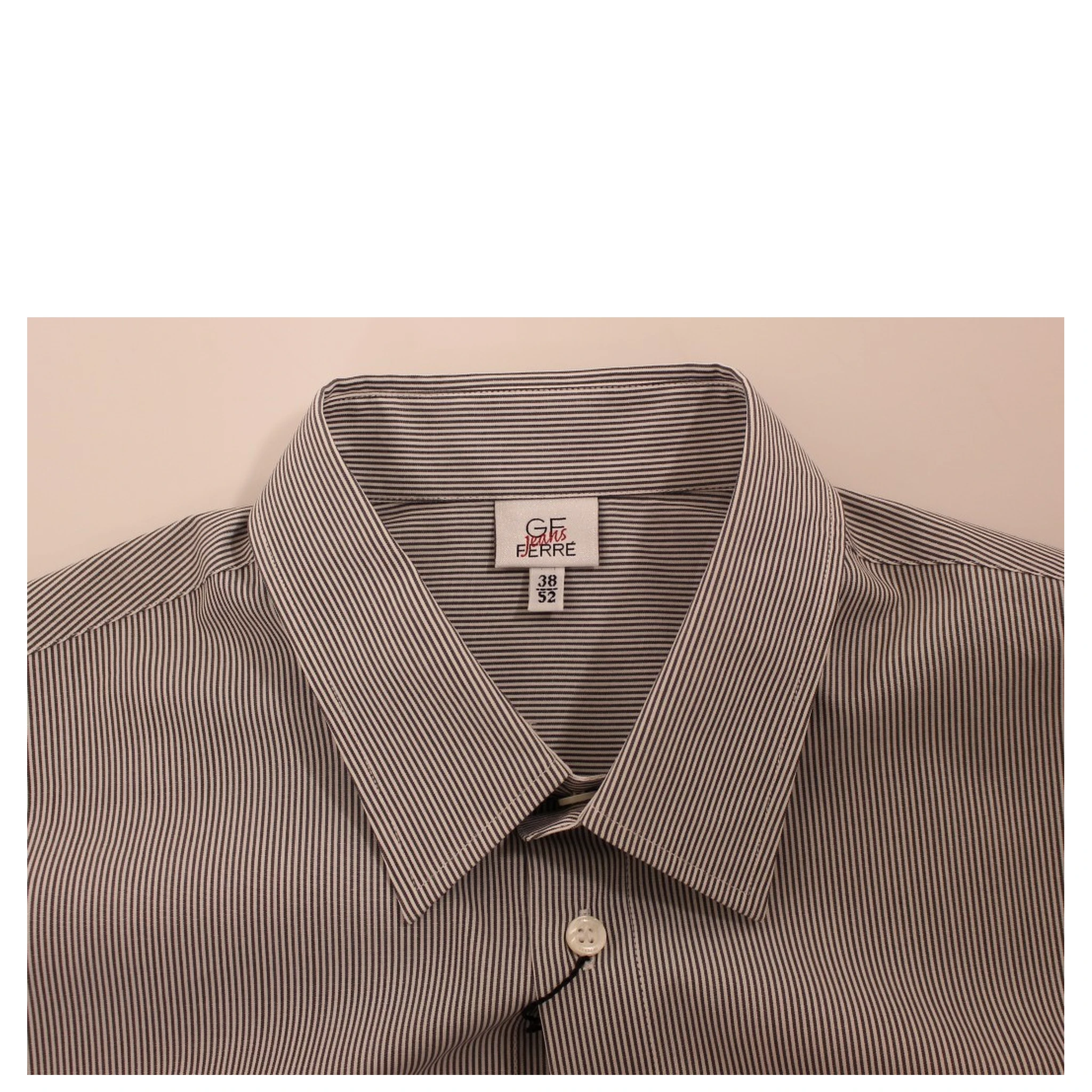 Gray Striped Cotton Casual Shirt