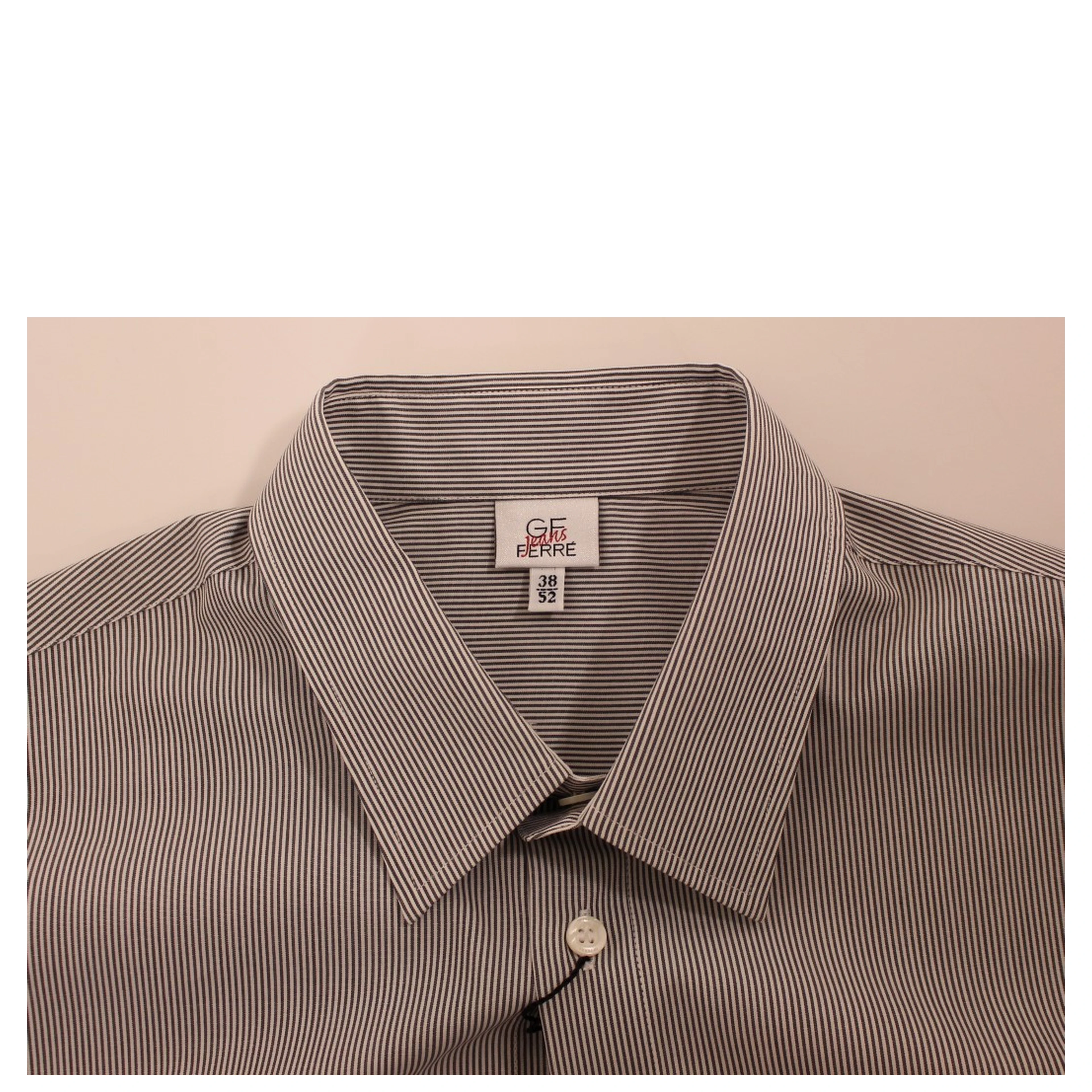 Gray Striped Cotton Casual Shirt